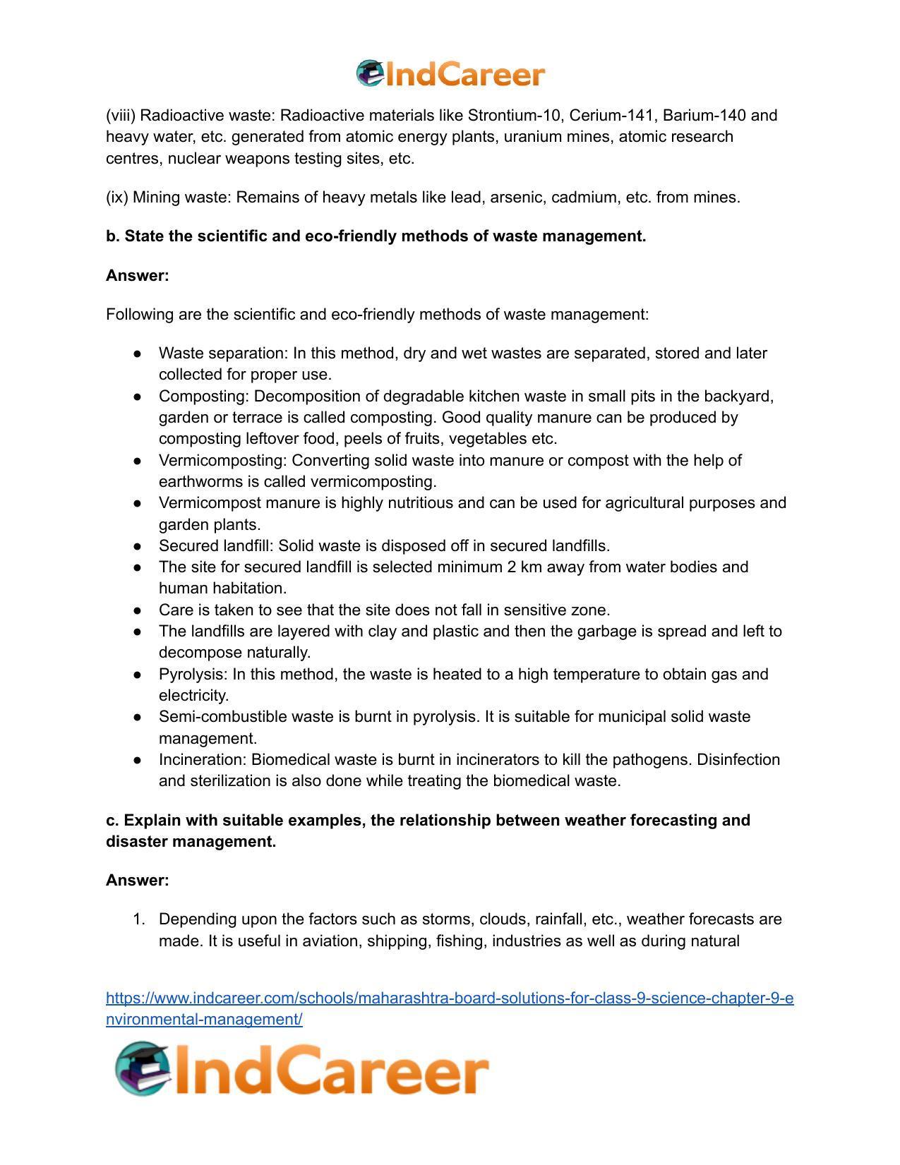 Maharashtra Board Solutions for Class 9- Science: Chapter 9- Environmental Management - Page 5