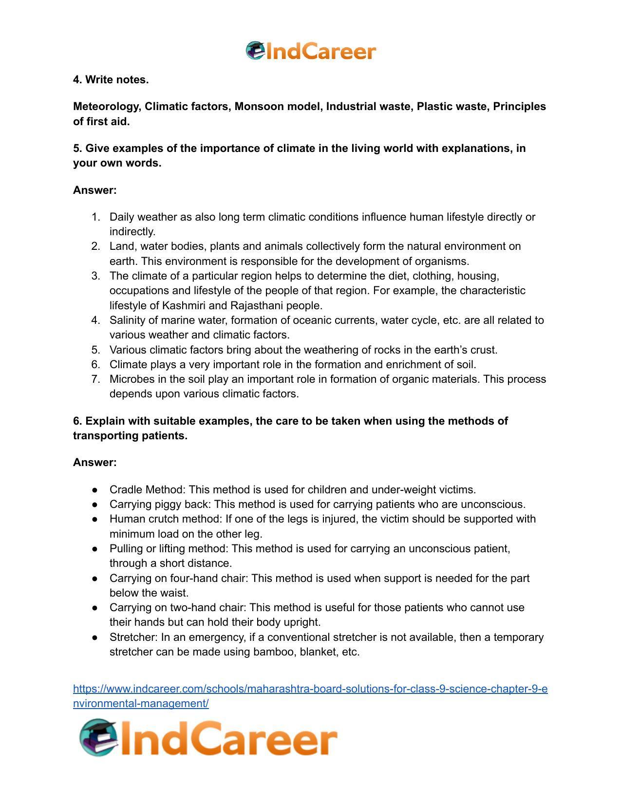 Maharashtra Board Solutions for Class 9- Science: Chapter 9- Environmental Management - Page 7