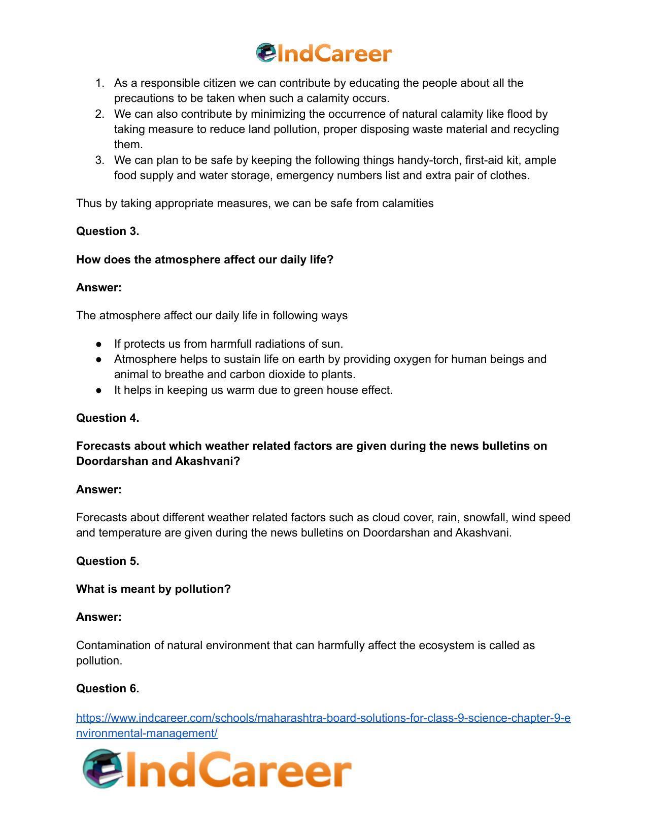 Maharashtra Board Solutions for Class 9- Science: Chapter 9- Environmental Management - Page 10