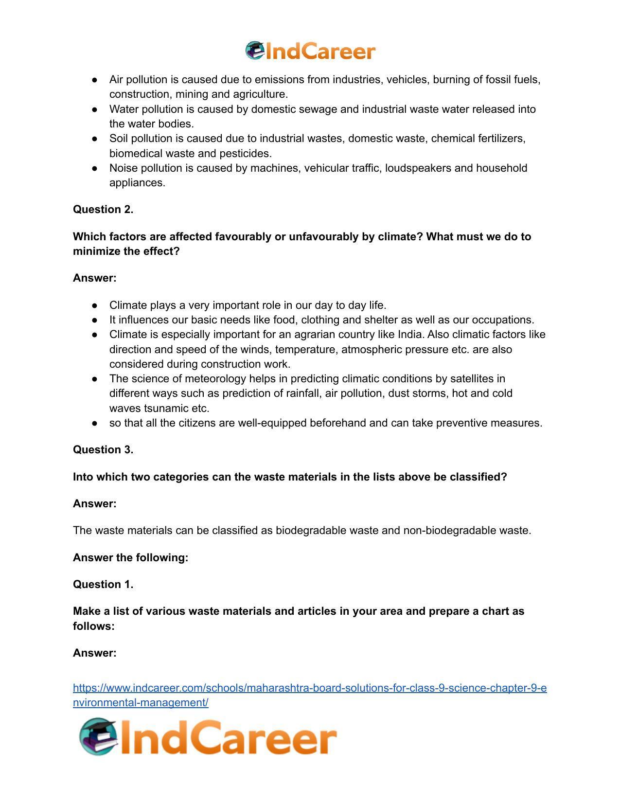 Maharashtra Board Solutions for Class 9- Science: Chapter 9- Environmental Management - Page 12