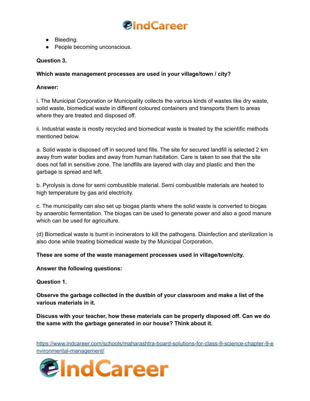 Maharashtra Board Solutions for Class 9- Science: Chapter 9- Environmental Management - Page 14