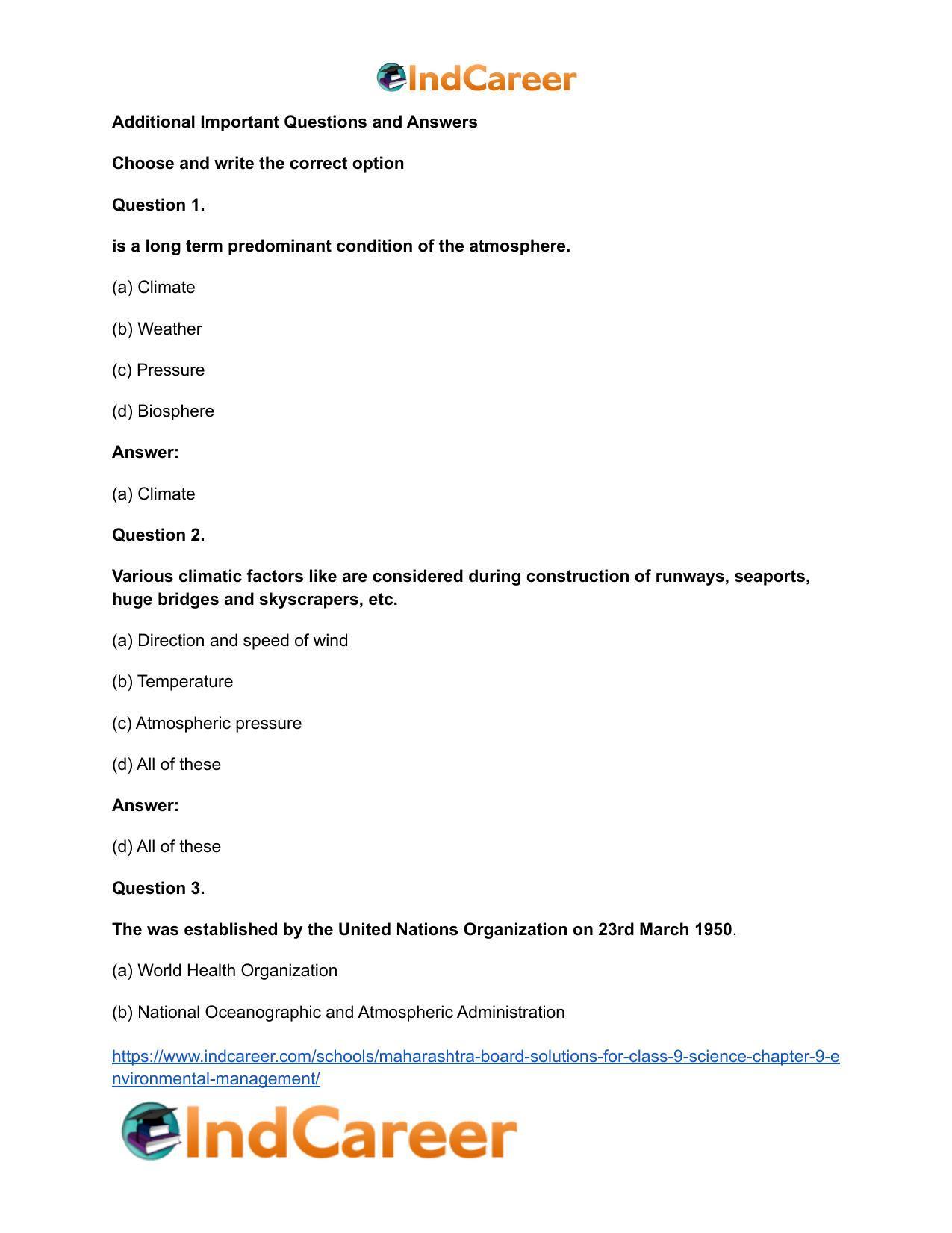 Maharashtra Board Solutions for Class 9- Science: Chapter 9- Environmental Management - Page 17