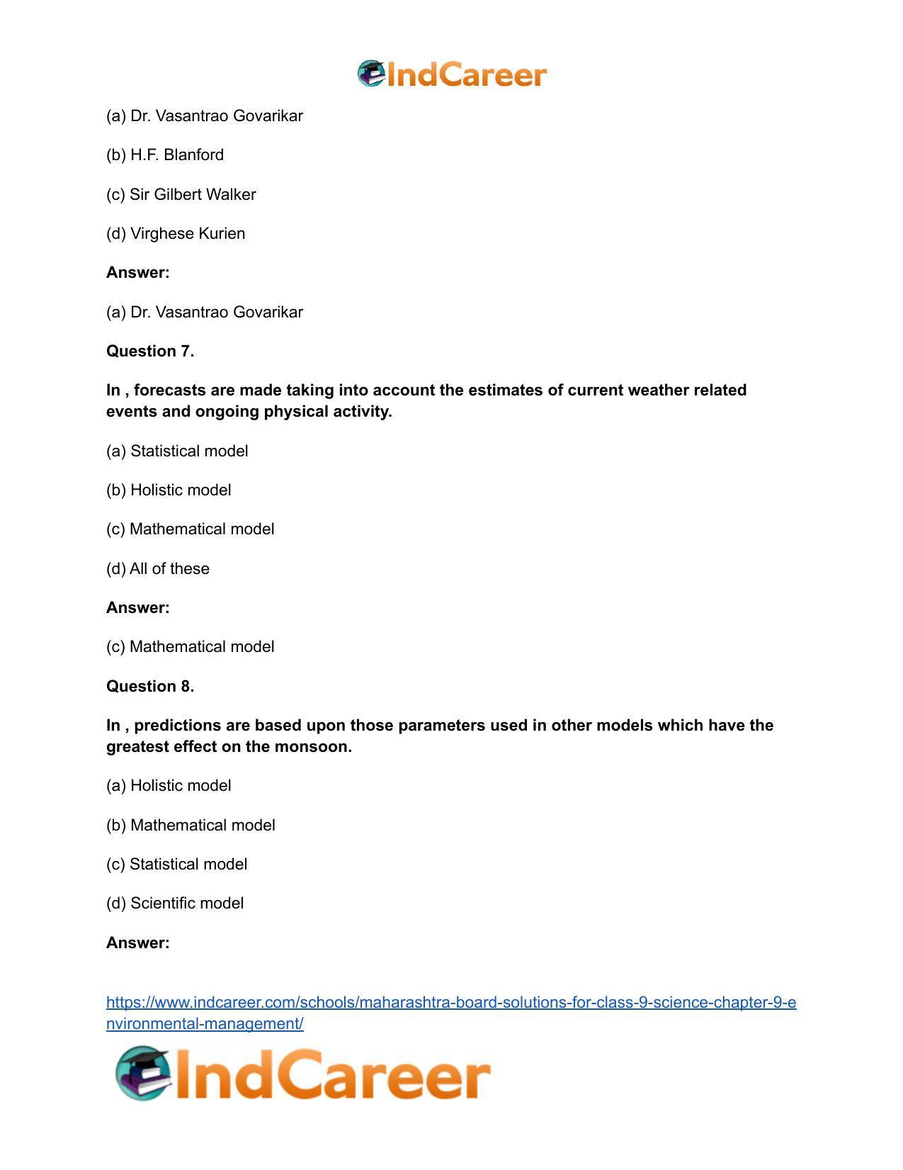Maharashtra Board Solutions for Class 9- Science: Chapter 9- Environmental Management - Page 19
