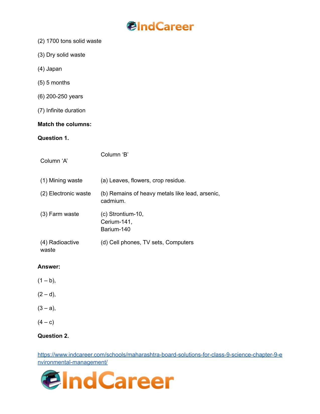 Maharashtra Board Solutions for Class 9- Science: Chapter 9- Environmental Management - Page 28