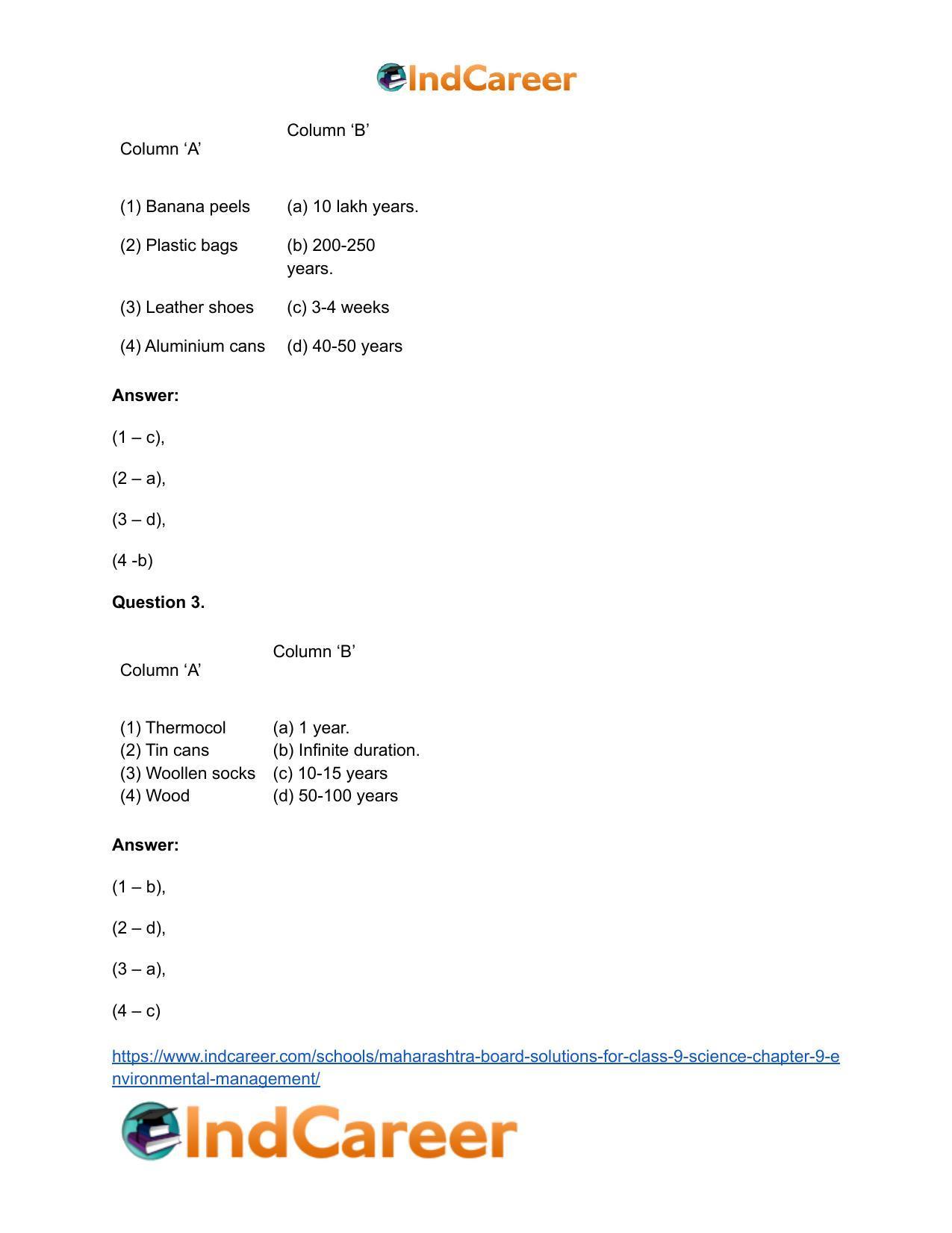 Maharashtra Board Solutions for Class 9- Science: Chapter 9- Environmental Management - Page 29