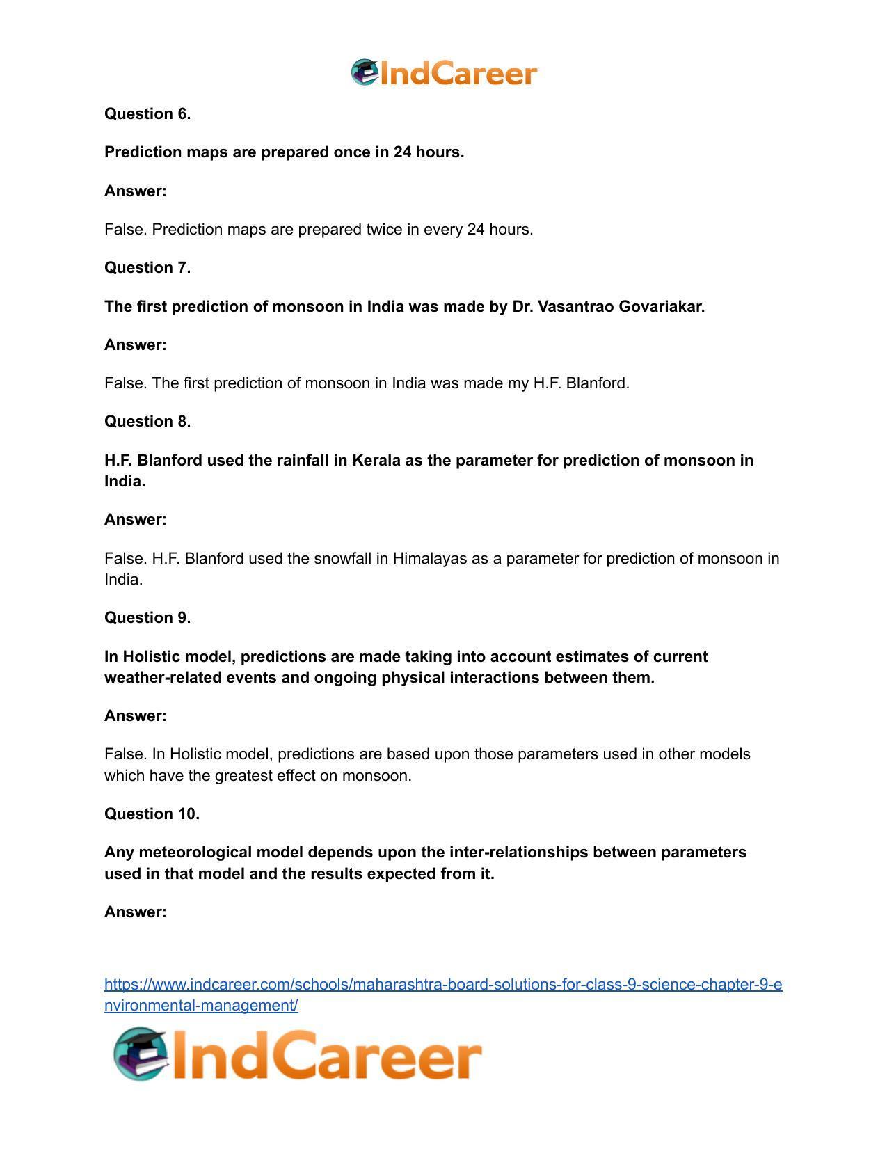 Maharashtra Board Solutions for Class 9- Science: Chapter 9- Environmental Management - Page 31