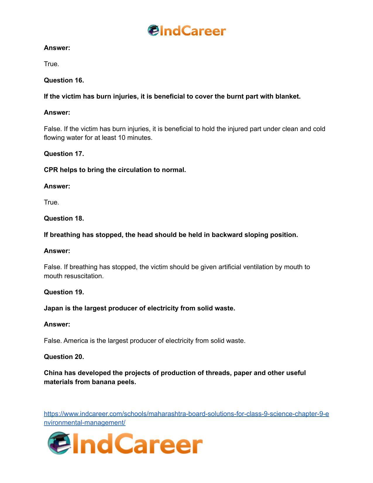 Maharashtra Board Solutions for Class 9- Science: Chapter 9- Environmental Management - Page 33
