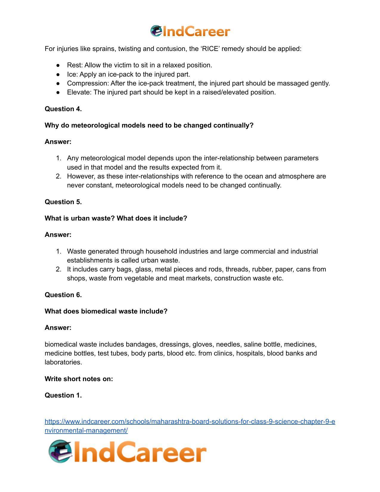 Maharashtra Board Solutions for Class 9- Science: Chapter 9- Environmental Management - Page 36