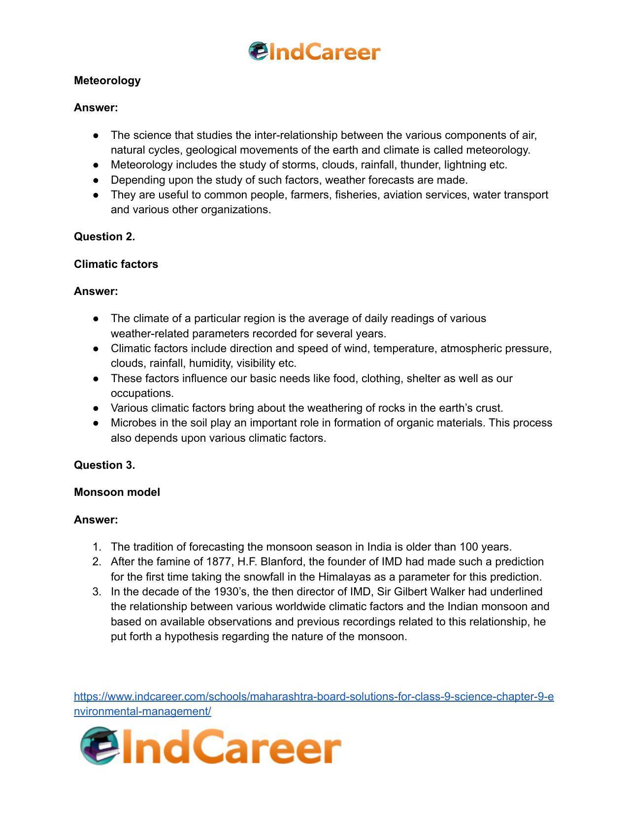 Maharashtra Board Solutions for Class 9- Science: Chapter 9- Environmental Management - Page 37