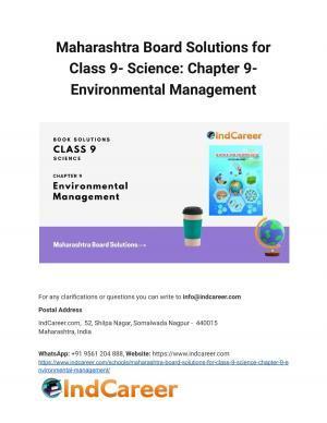 Maharashtra Board Solutions for Class 9- Science: Chapter 9- Environmental Management