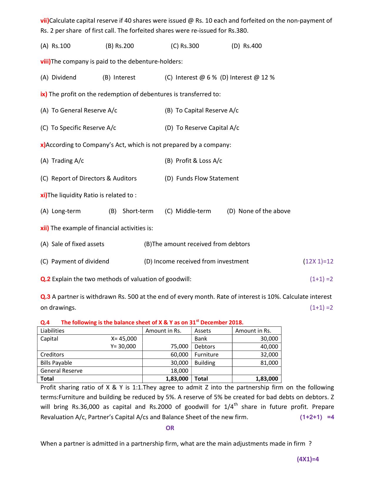 HPBOSE Class 12th Accountancy Sample Question Papers 2025 - Page 2