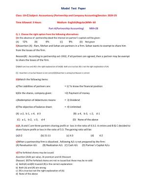 HPBOSE Class 12th Accountancy Sample Question Papers 2025