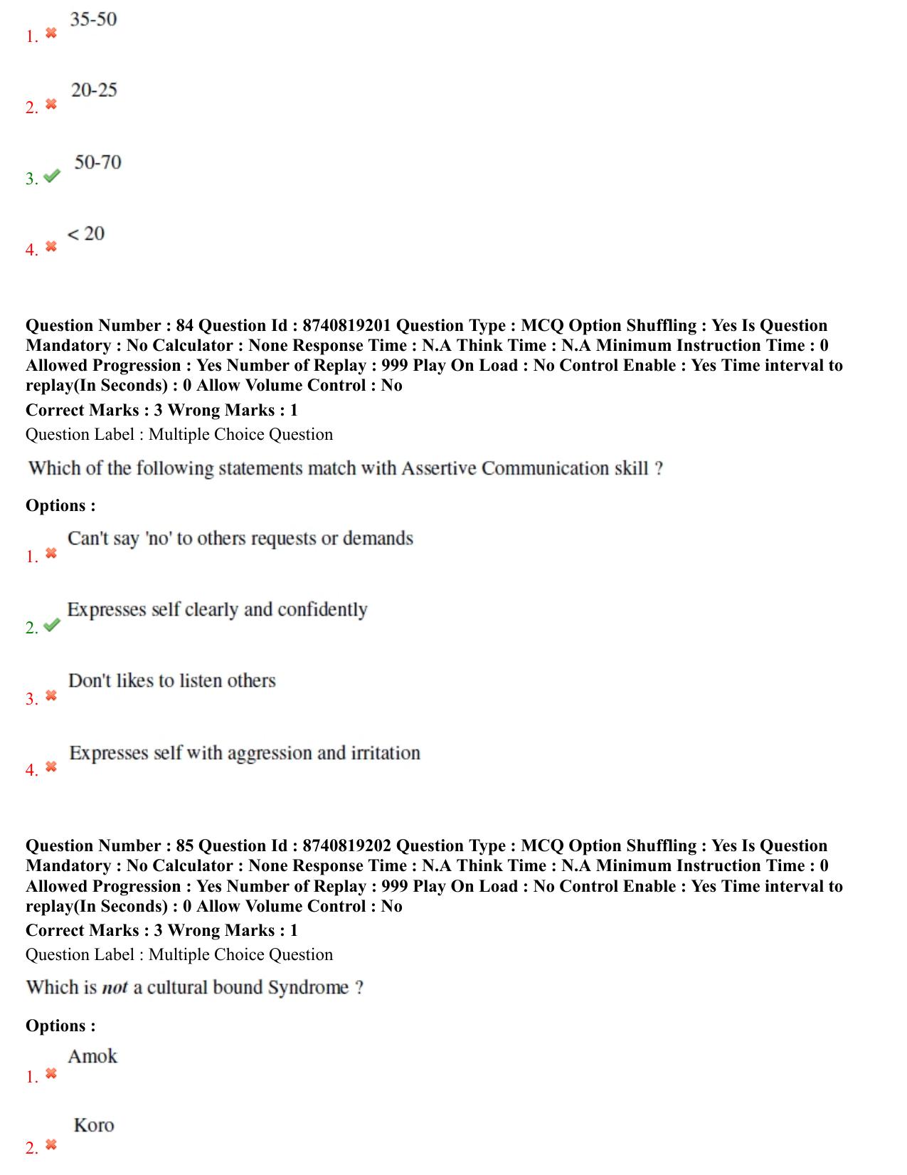 BHU RET Psychiatryi 2021 Question Paper - Page 43
