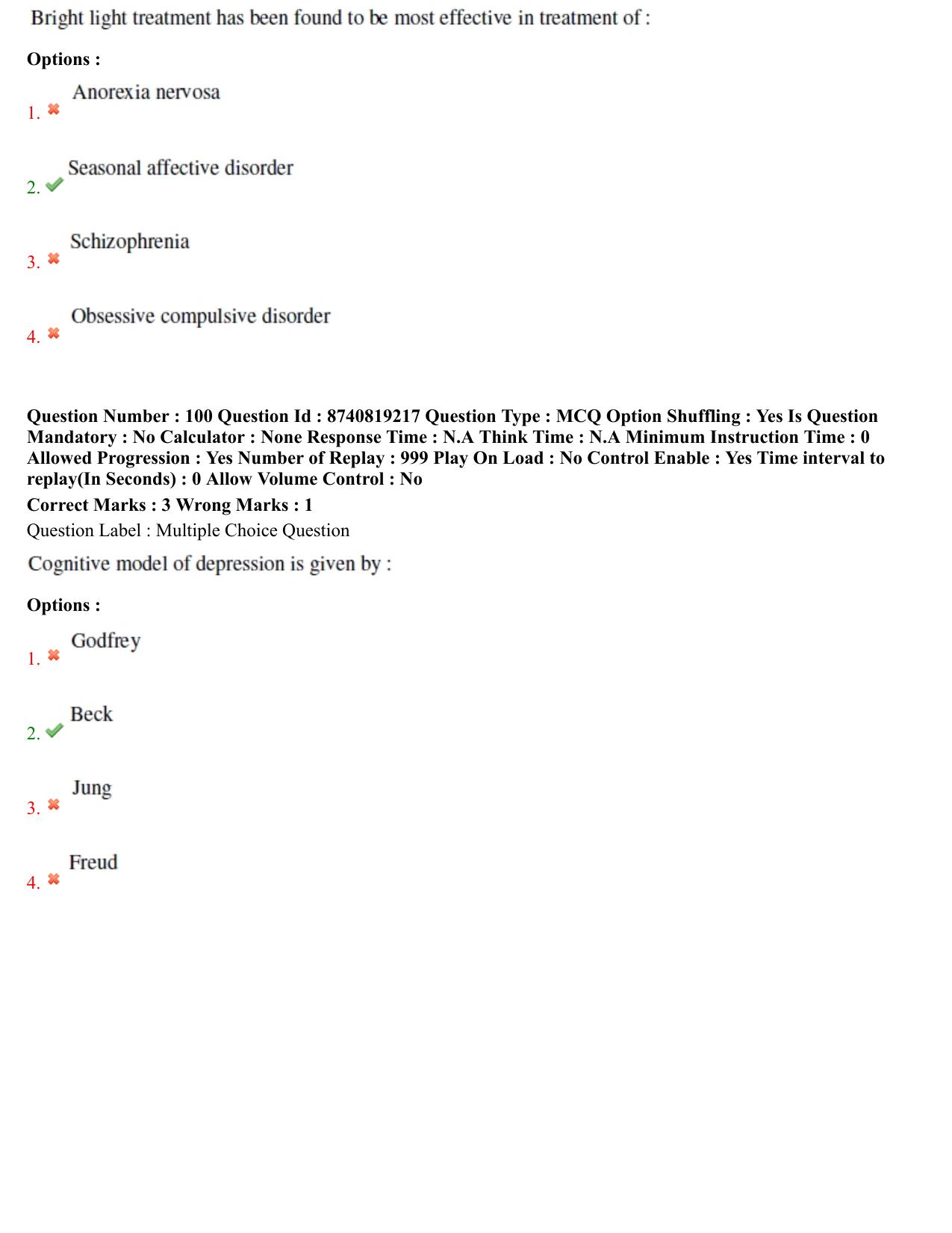 BHU RET Psychiatryi 2021 Question Paper - Page 50