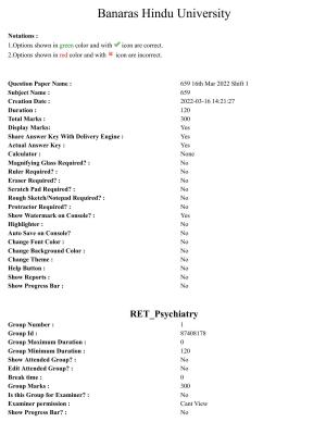 BHU RET Psychiatryi 2021 Question Paper