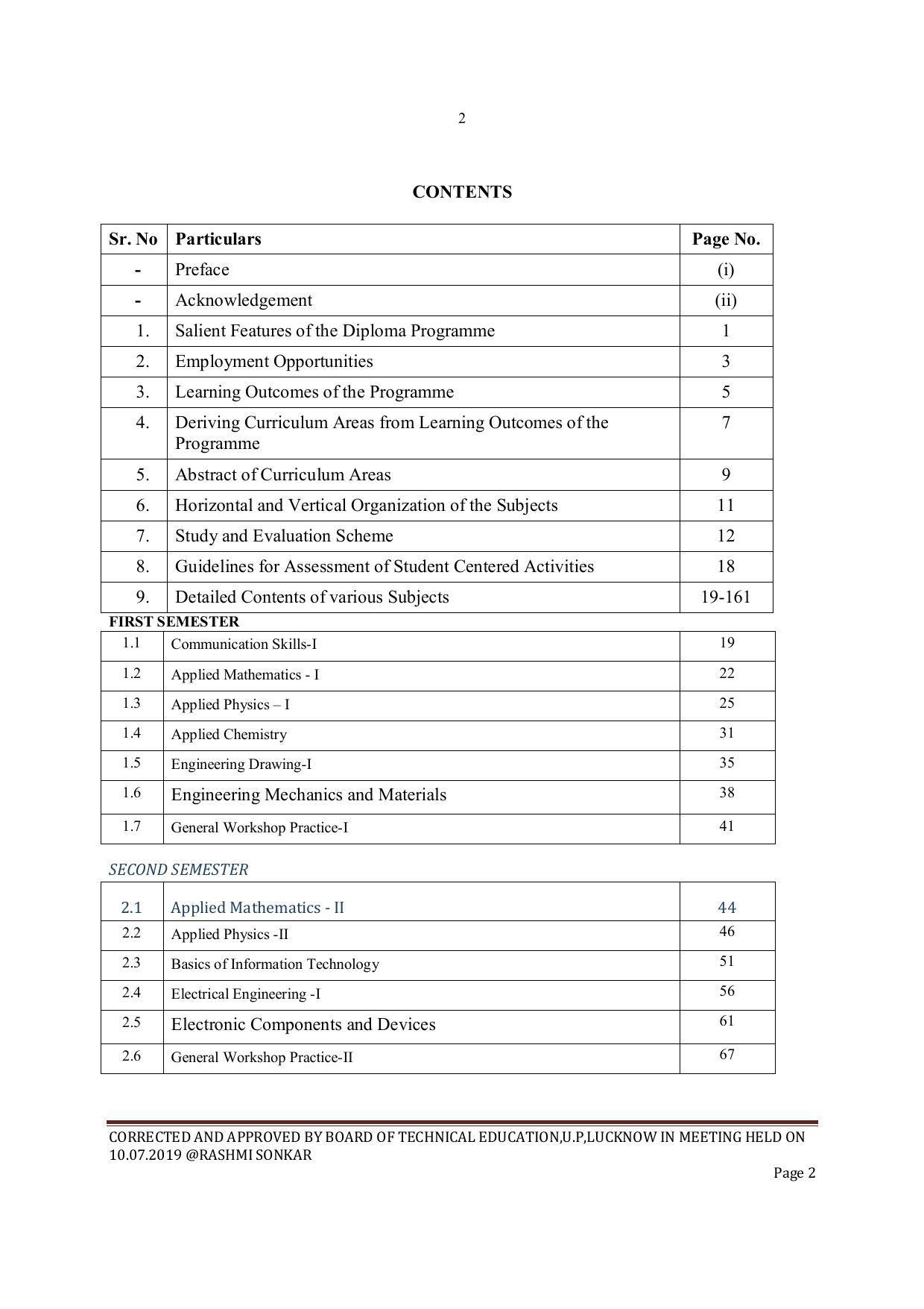 EFFECTIVE FROM JULY 2019-20 - SIX SEMESTER DIPLOMA COURSE IN ELECTRONICS ENGINEERING - Page 2
