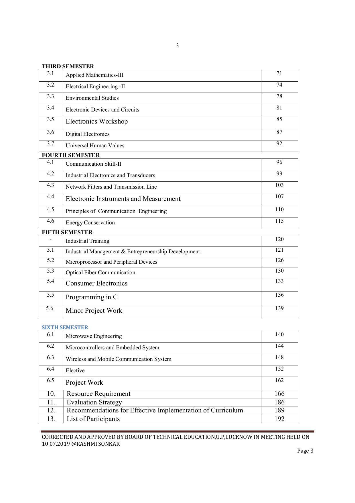 EFFECTIVE FROM JULY 2019-20 - SIX SEMESTER DIPLOMA COURSE IN ELECTRONICS ENGINEERING - Page 3