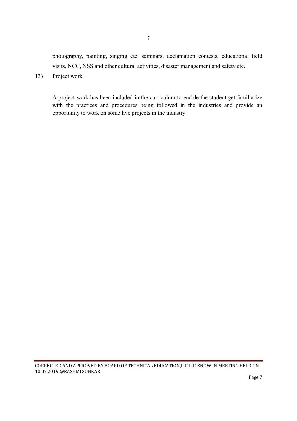 EFFECTIVE FROM JULY 2019-20 - SIX SEMESTER DIPLOMA COURSE IN ELECTRONICS ENGINEERING - Page 7