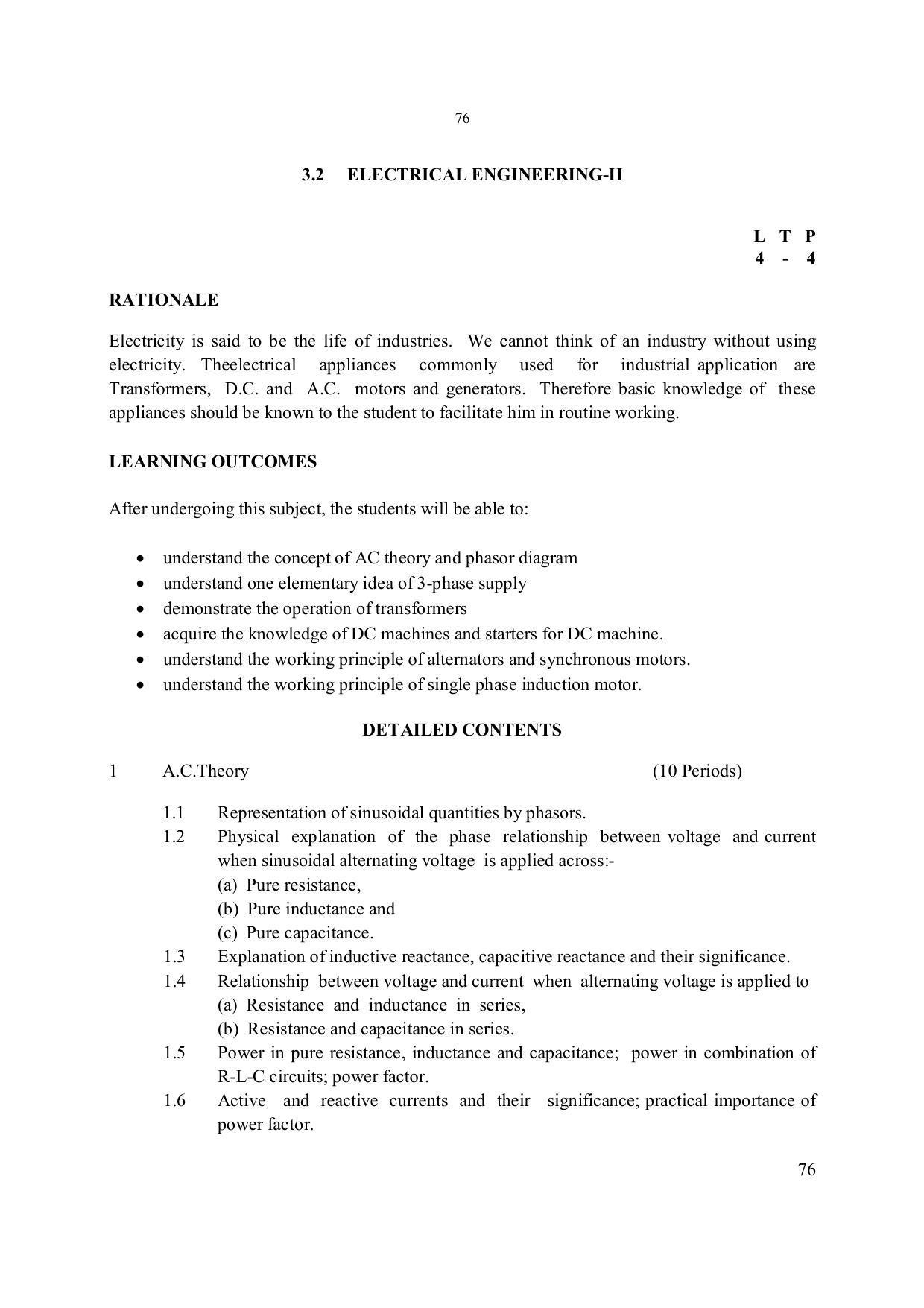 EFFECTIVE FROM JULY 2019-20 - SIX SEMESTER DIPLOMA COURSE IN ELECTRONICS ENGINEERING - Page 82