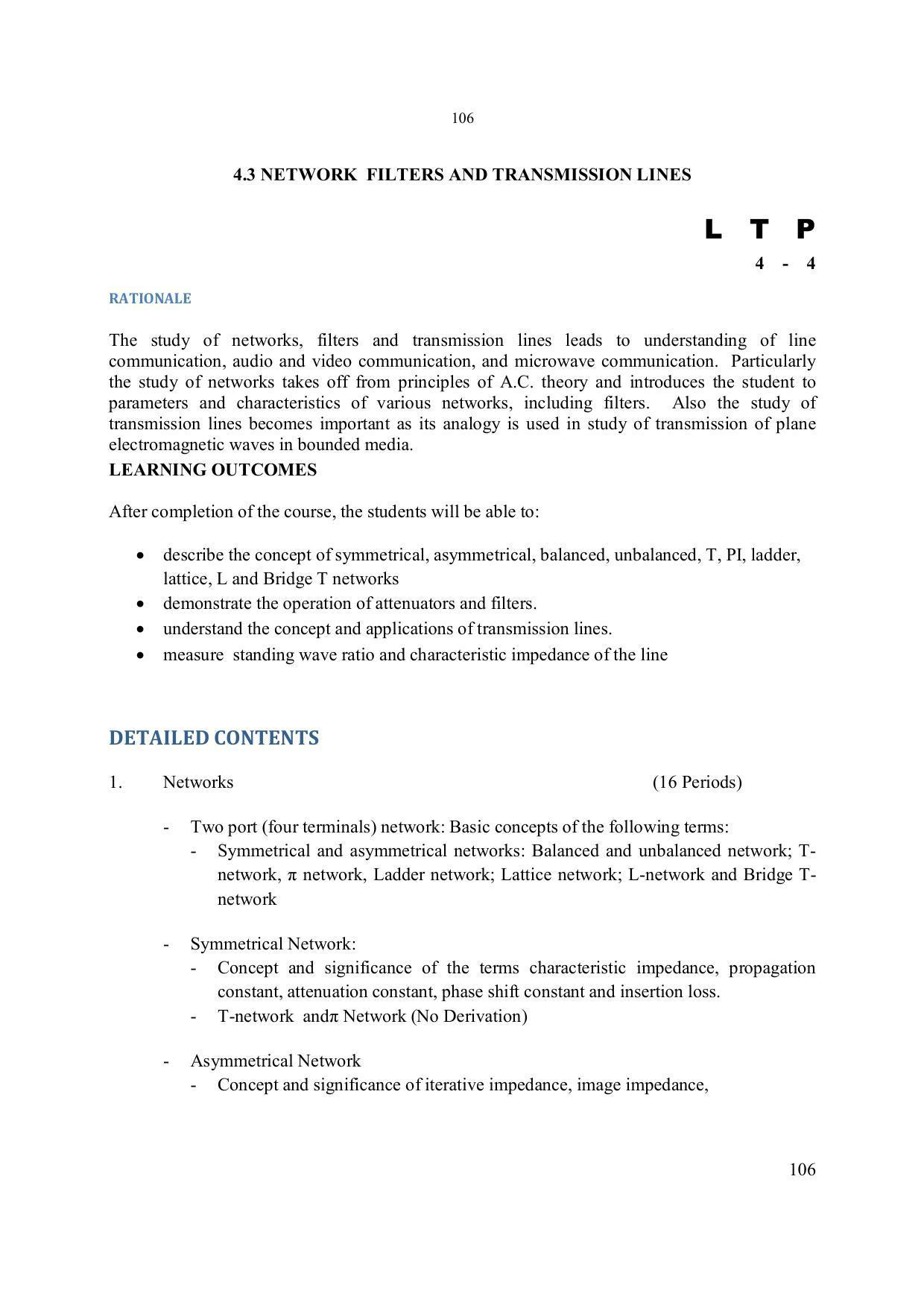 EFFECTIVE FROM JULY 2019-20 - SIX SEMESTER DIPLOMA COURSE IN ELECTRONICS ENGINEERING - Page 112