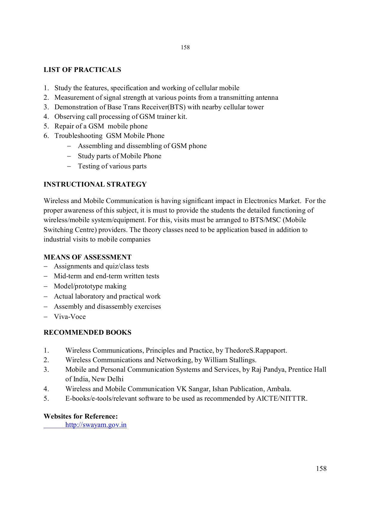 EFFECTIVE FROM JULY 2019-20 - SIX SEMESTER DIPLOMA COURSE IN ELECTRONICS ENGINEERING - Page 164