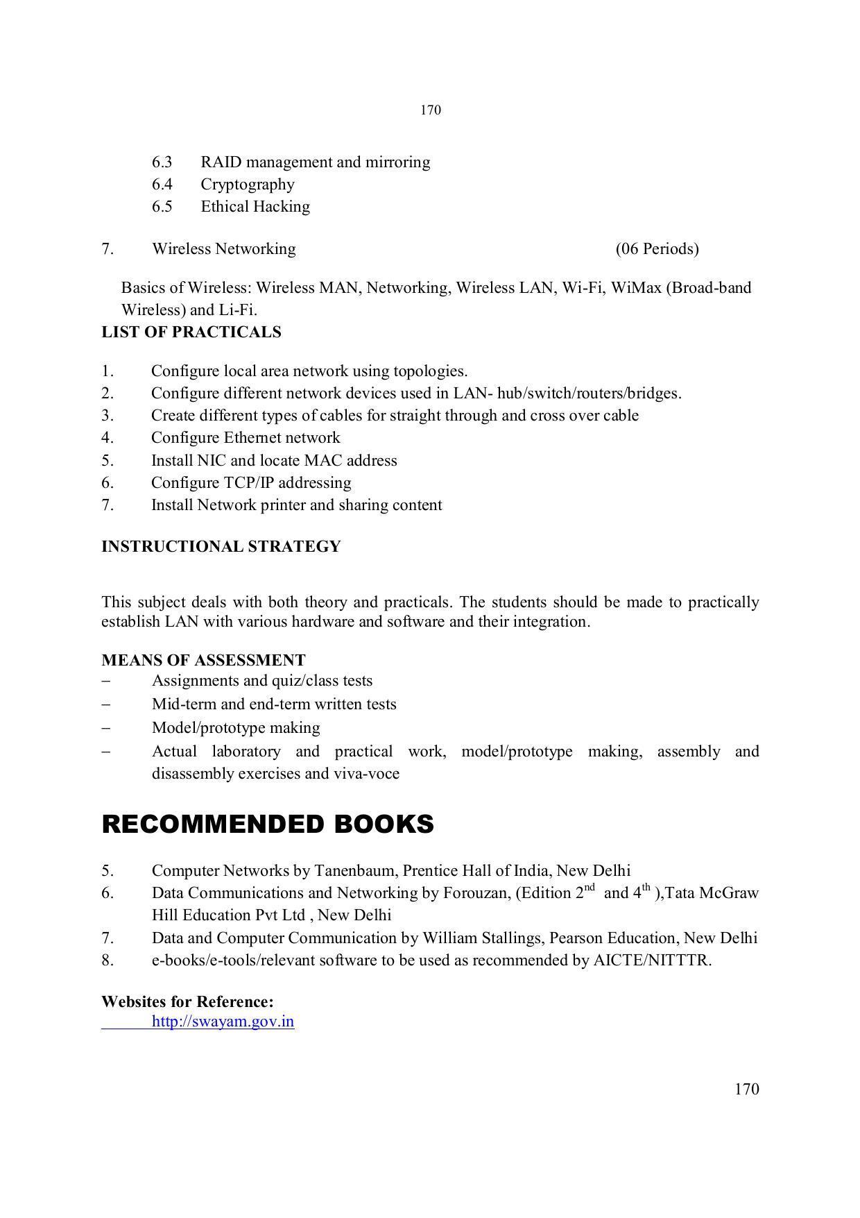 EFFECTIVE FROM JULY 2019-20 - SIX SEMESTER DIPLOMA COURSE IN ELECTRONICS ENGINEERING - Page 176