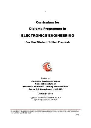 EFFECTIVE FROM JULY 2019-20 - SIX SEMESTER DIPLOMA COURSE IN ELECTRONICS ENGINEERING