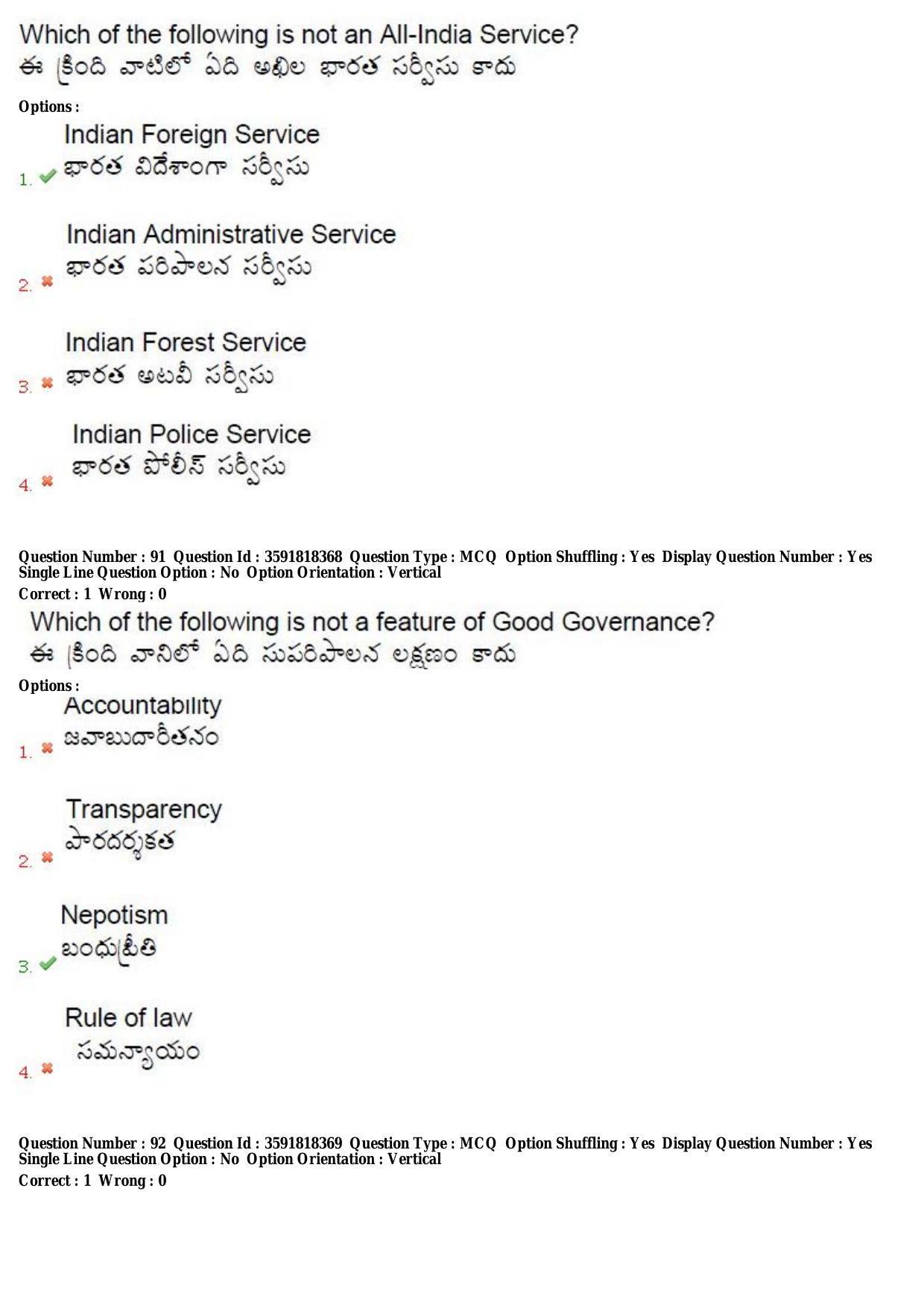 TS CPGET 2018 M.A. Public Administration (Shift 3) Question Paper with Answer Key - Page 46