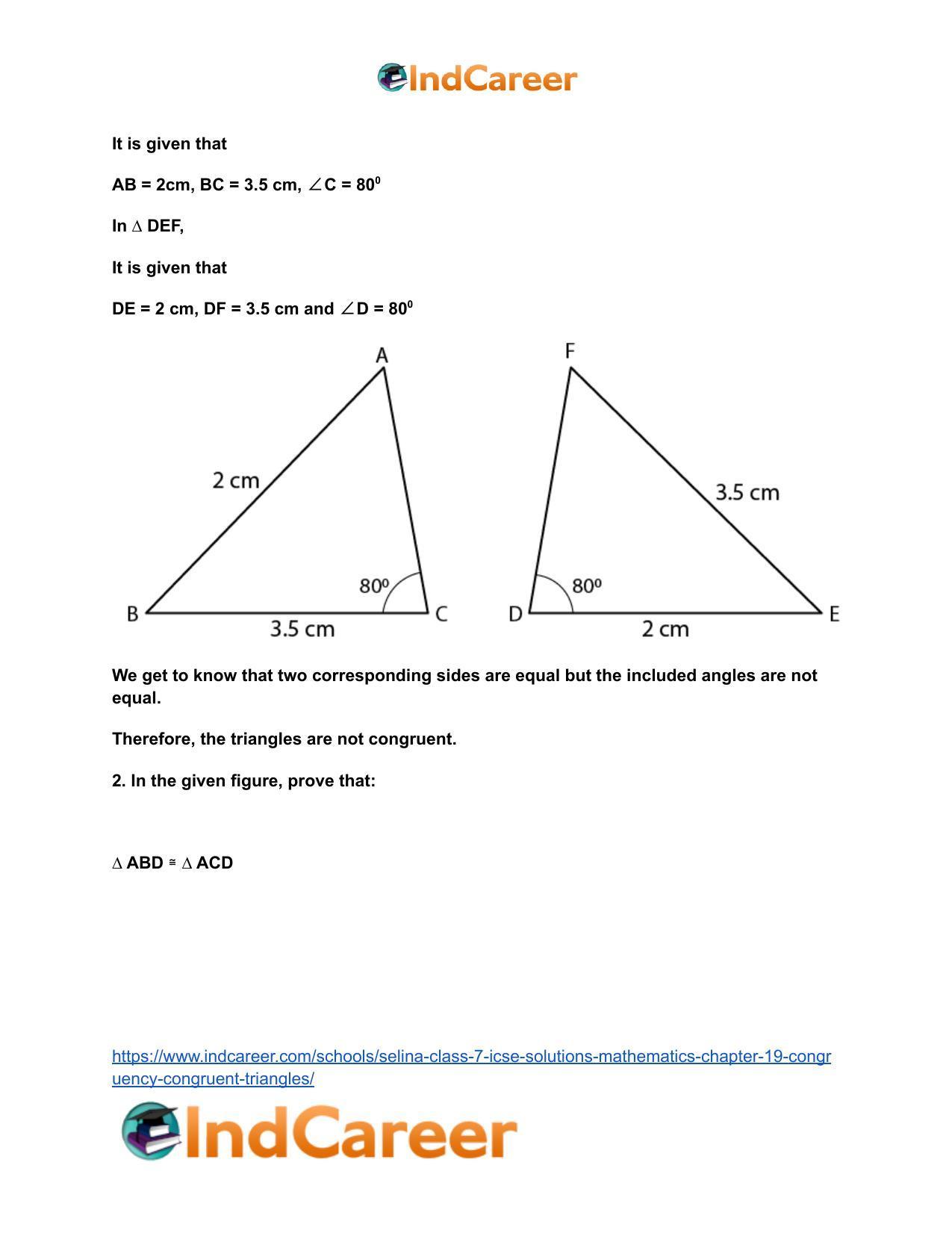 Selina Class 7 ICSE Solutions Mathematics : Chapter 19- Congruency: Congruent Triangles - Page 4