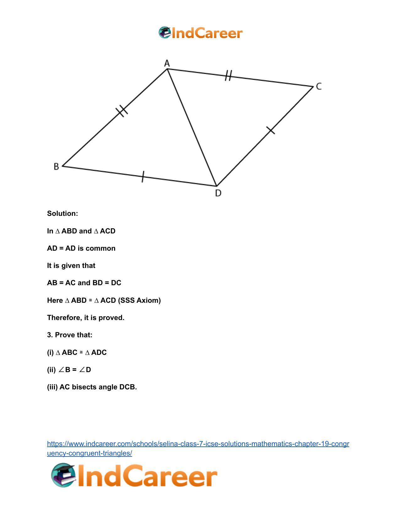 Selina Class 7 ICSE Solutions Mathematics : Chapter 19- Congruency: Congruent Triangles - Page 5