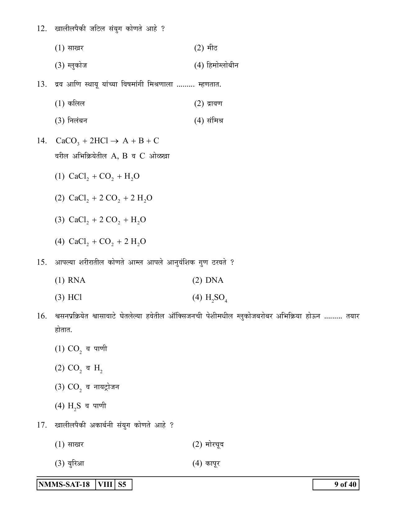 SAT ENGLISH 2018-19 Class 8 Maharashtra NMMS Question Papers - Page 9