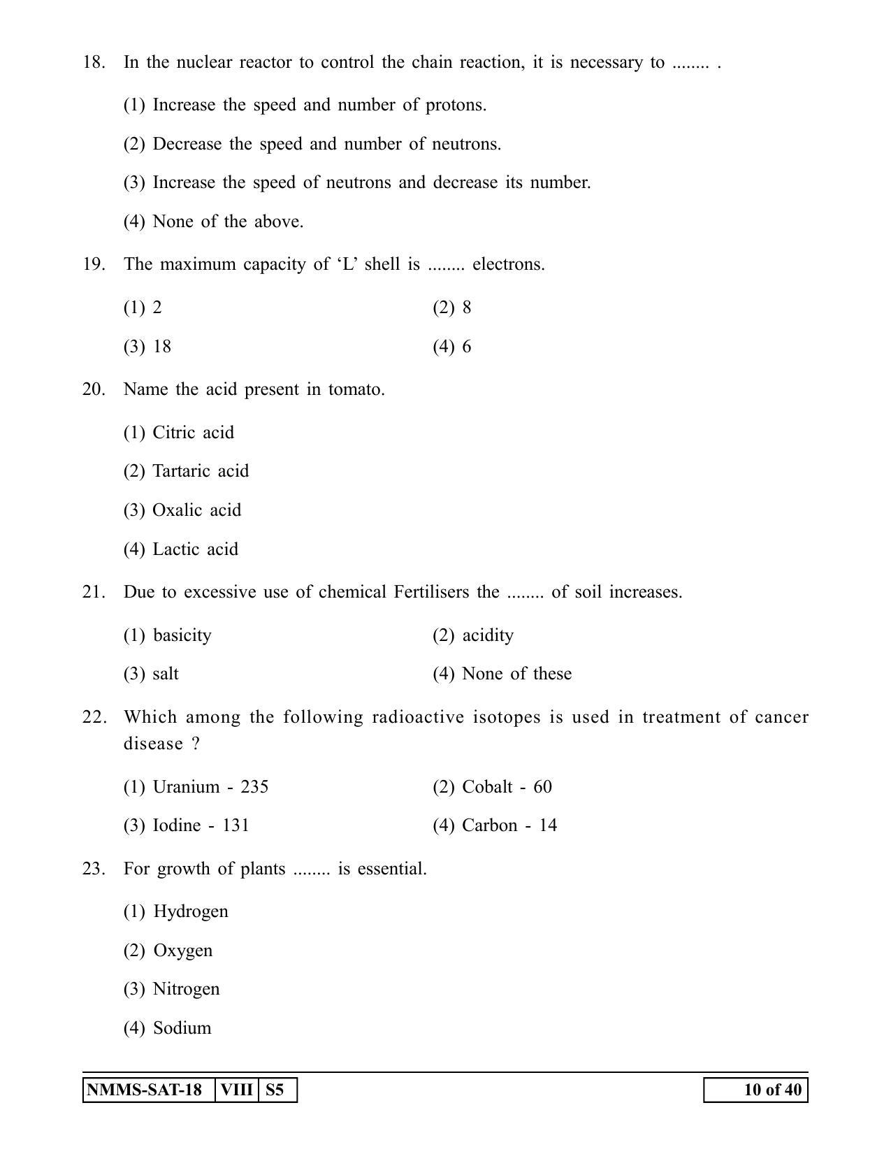 SAT ENGLISH 2018-19 Class 8 Maharashtra NMMS Question Papers - Page 10