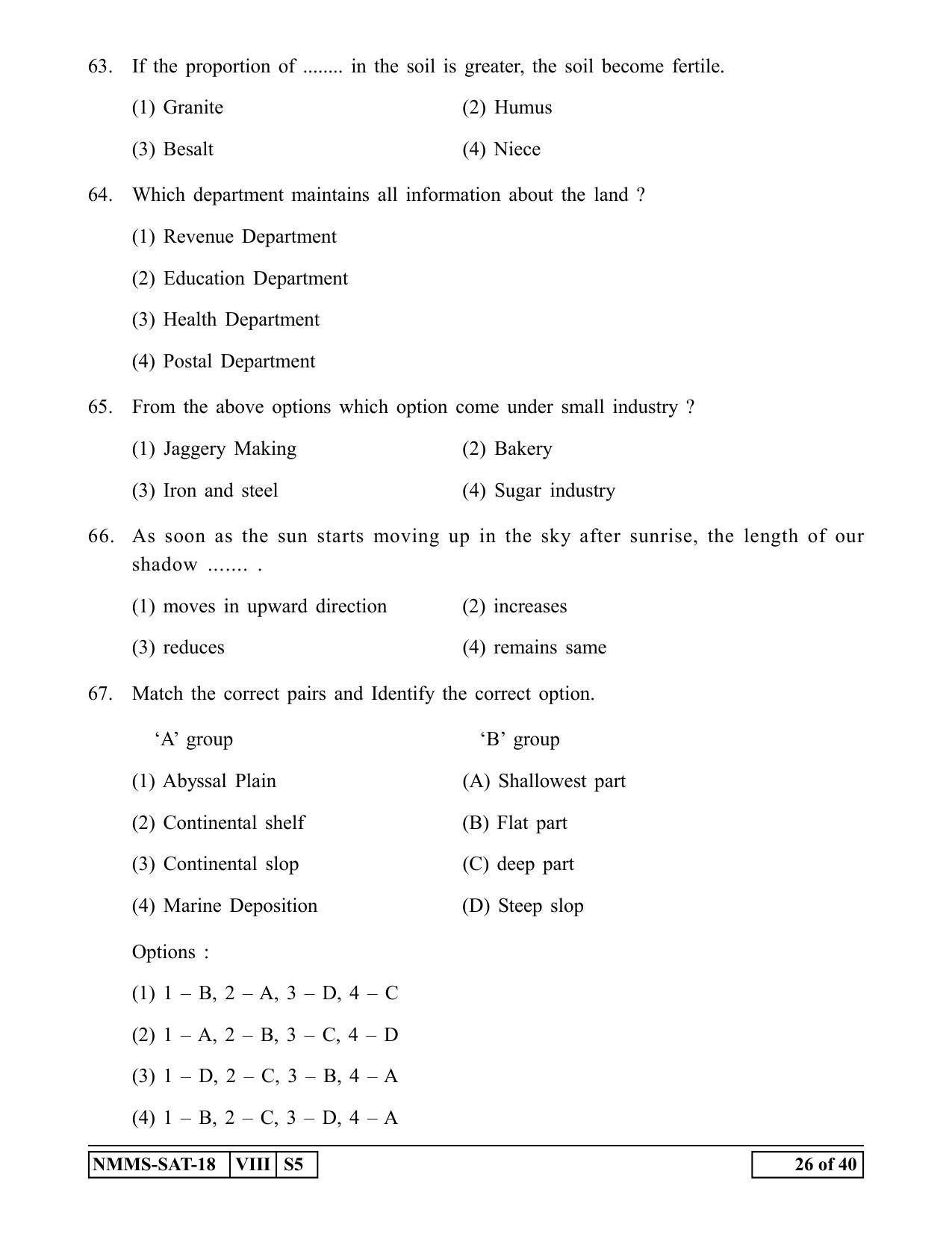 SAT ENGLISH 2018-19 Class 8 Maharashtra NMMS Question Papers - Page 26