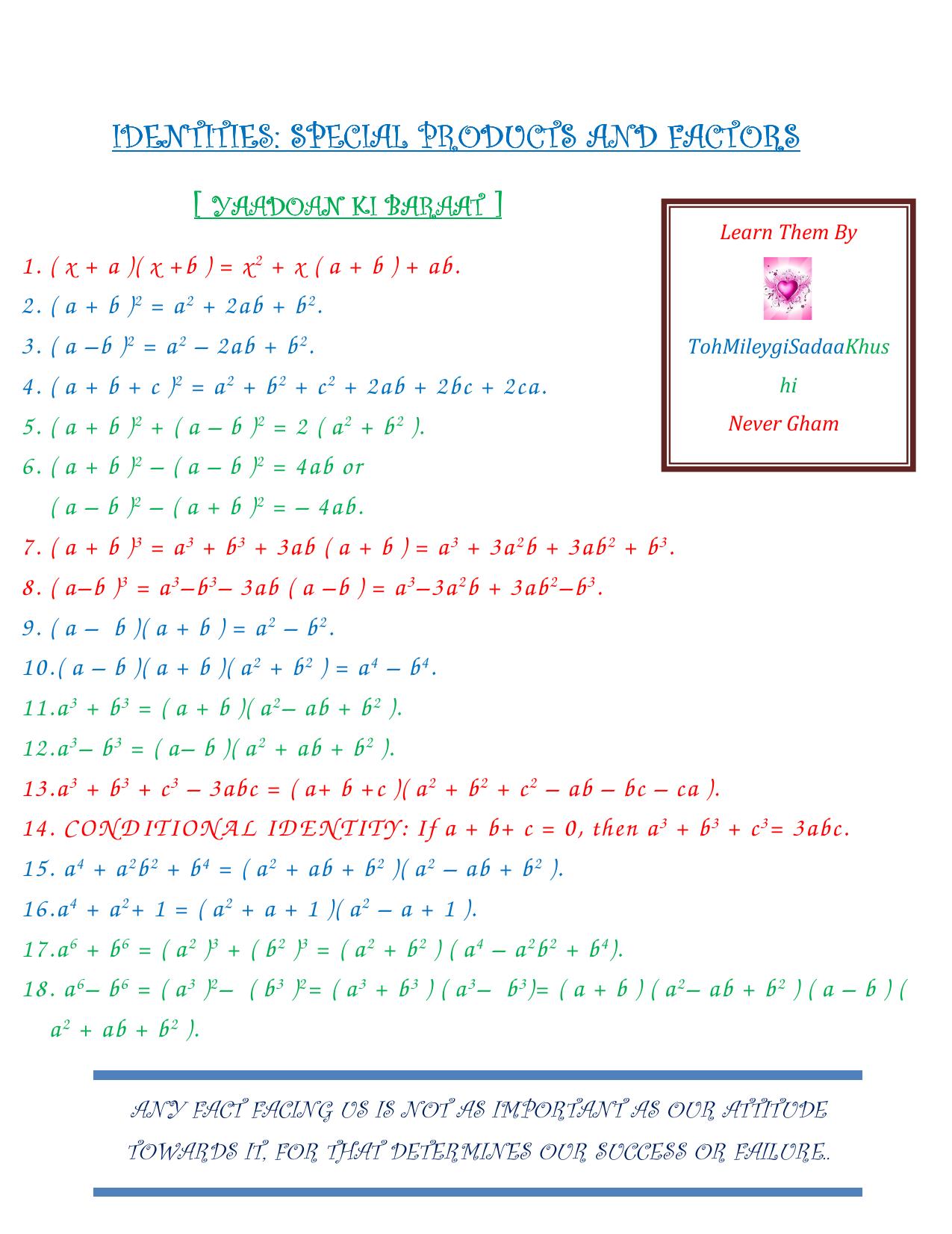 CBSE Worksheets for Class 9 Mathematics Assignment 5 - Page 1