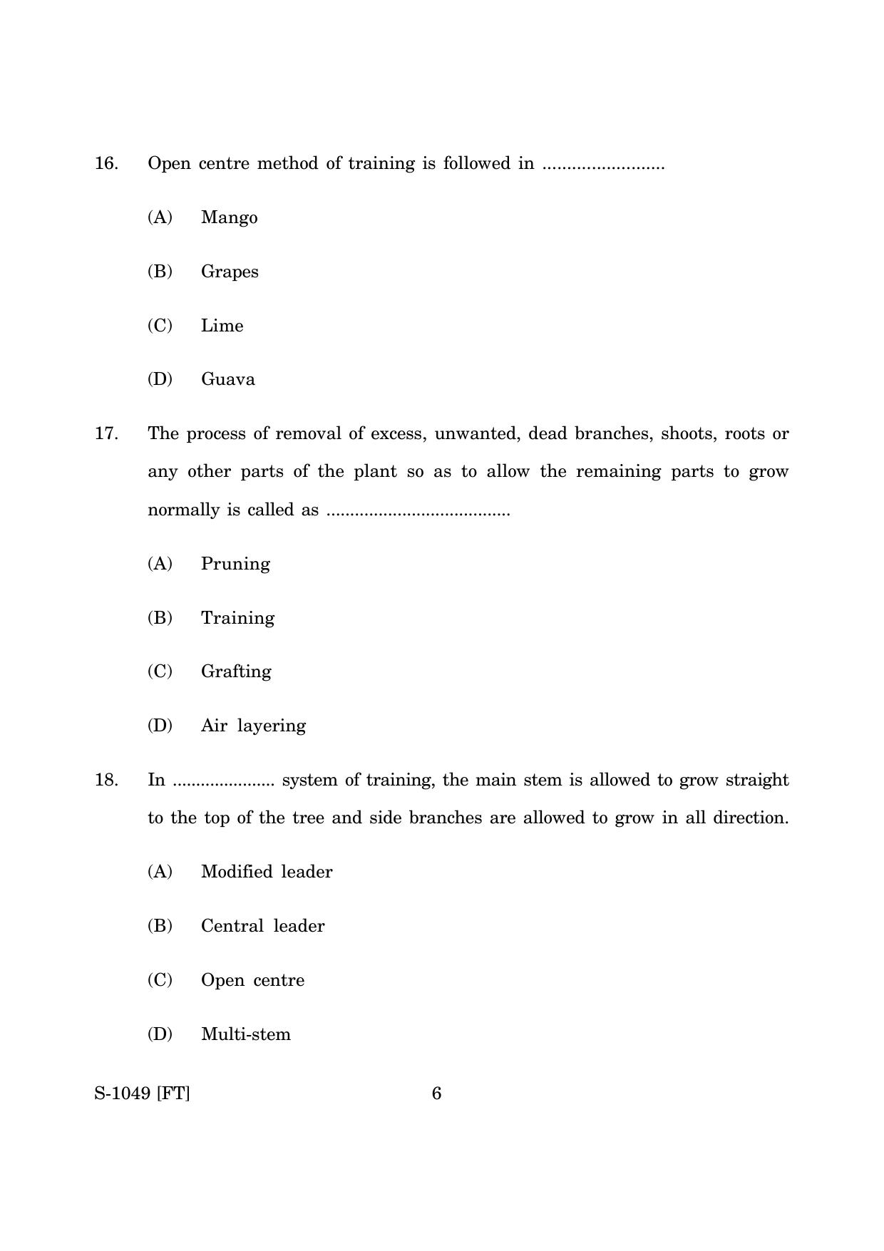 Goa Board Class 10 Horticulture(E) (November 2022) Question Paper - Page 6