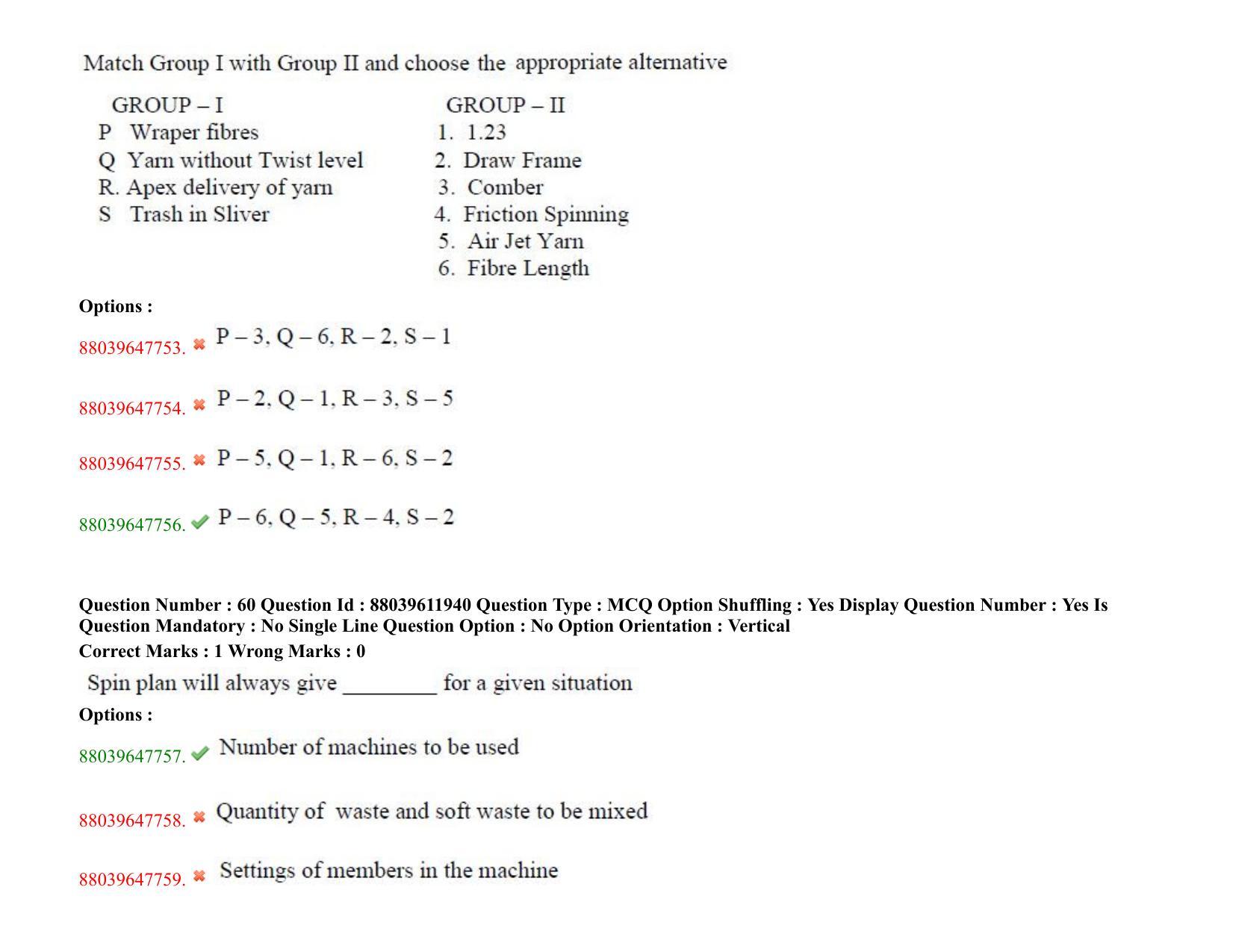 TS PGECET 2020: Textile Technology Question Papers - Page 36