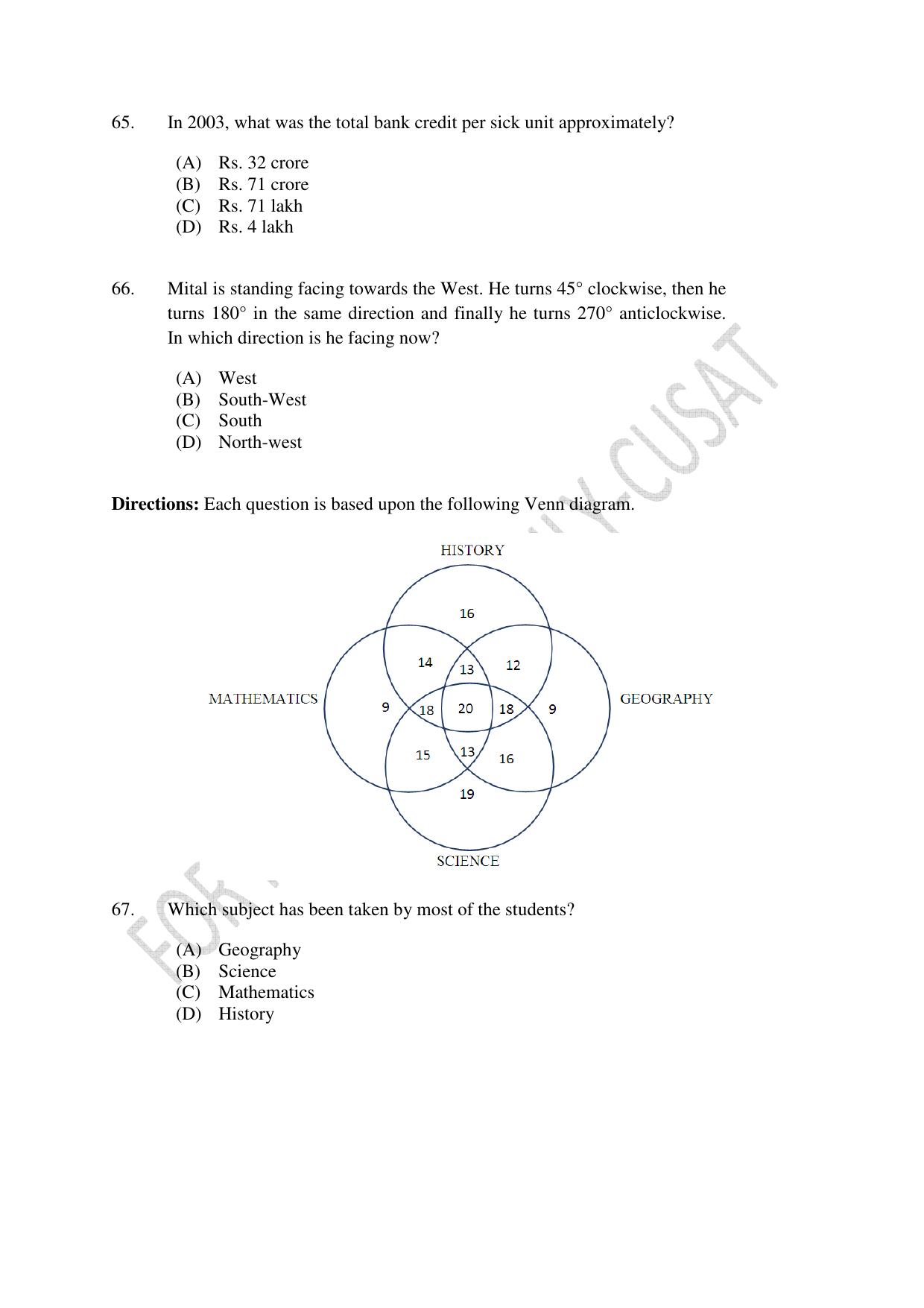 CUSAT CAT 2022 Test for MVoc Programme in Technology and Management Consulting Question Paper - Page 15