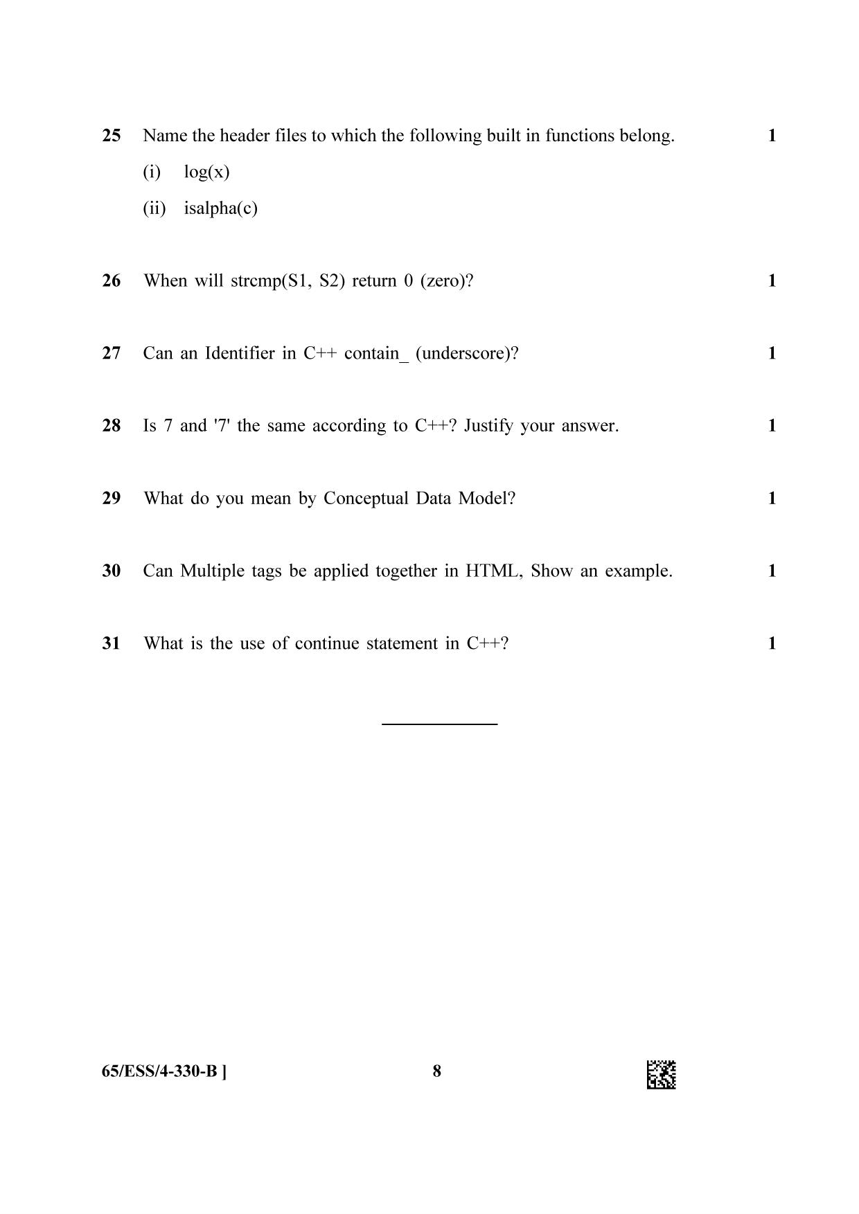 NIOS 2023 Class 12 Computer Science (ESS) Question Paper - Page 16