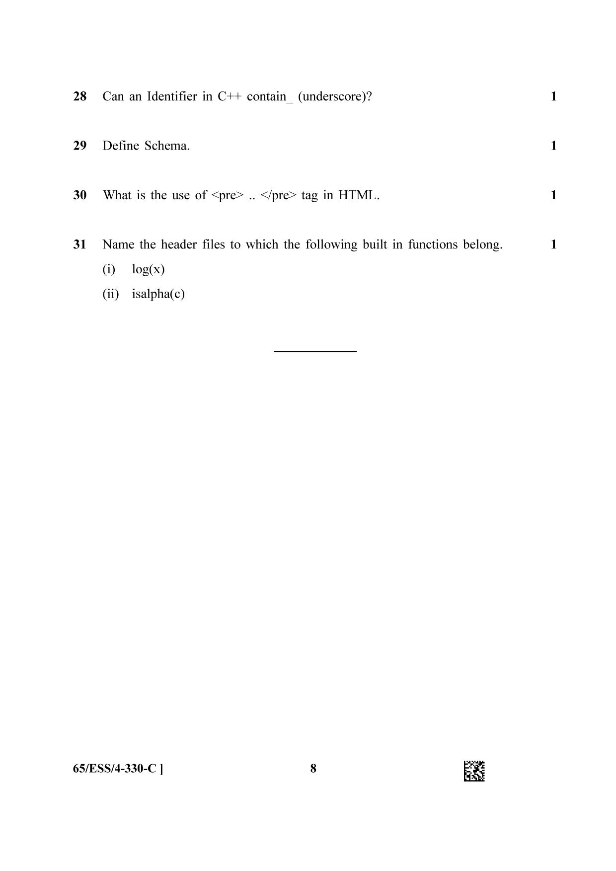 NIOS 2023 Class 12 Computer Science (ESS) Question Paper - Page 24