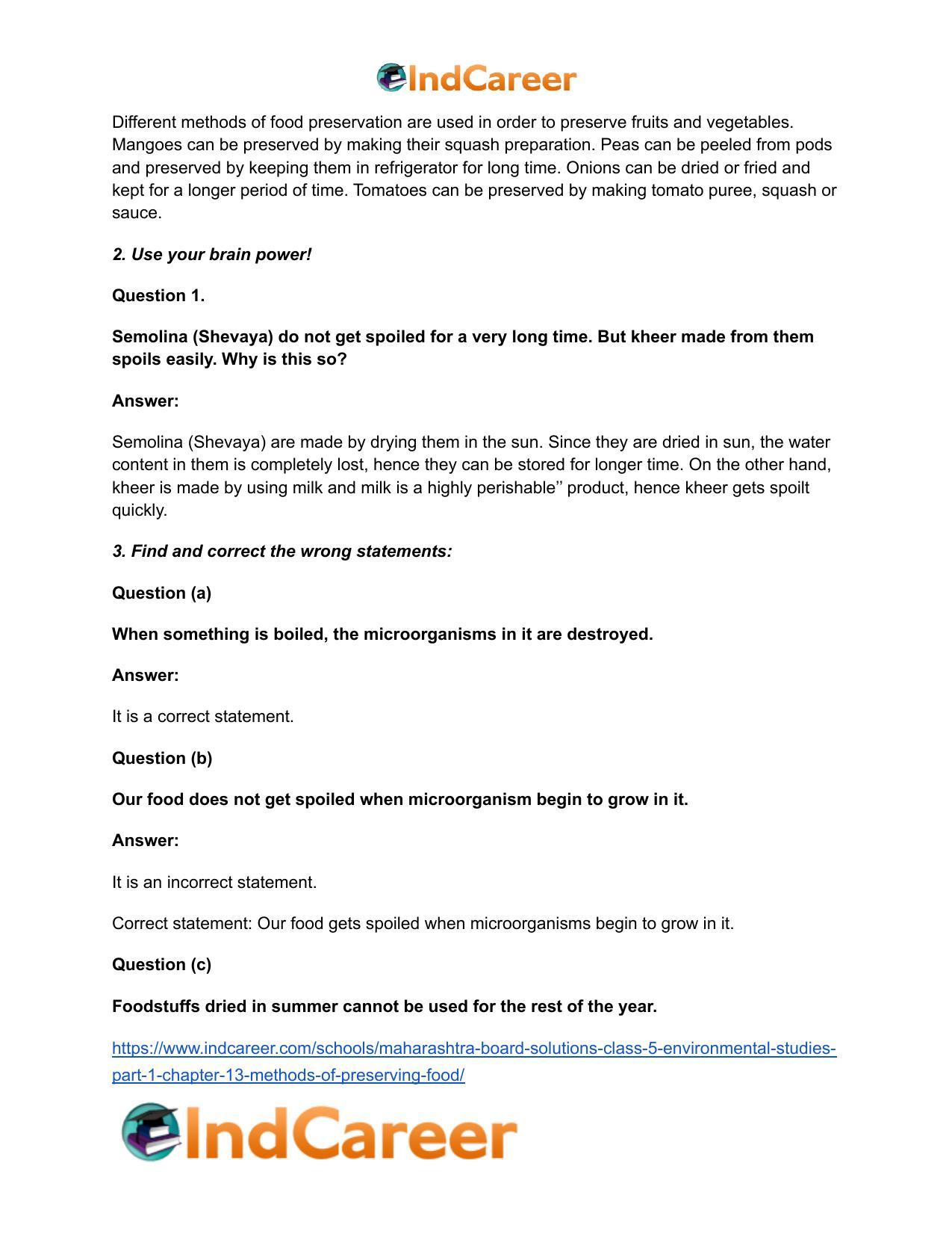 Maharashtra Board Solutions Class 5-Environmental Studies (Part 1): Chapter 13- Methods of Preserving Food - Page 3