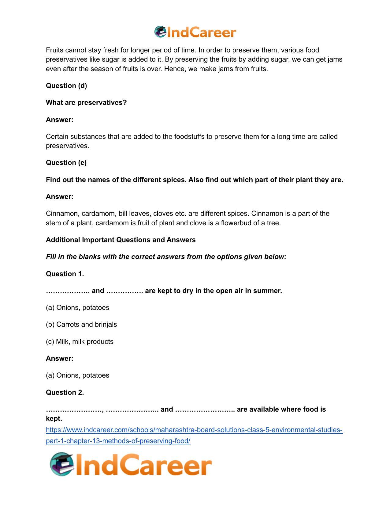 Maharashtra Board Solutions Class 5-Environmental Studies (Part 1): Chapter 13- Methods of Preserving Food - Page 5