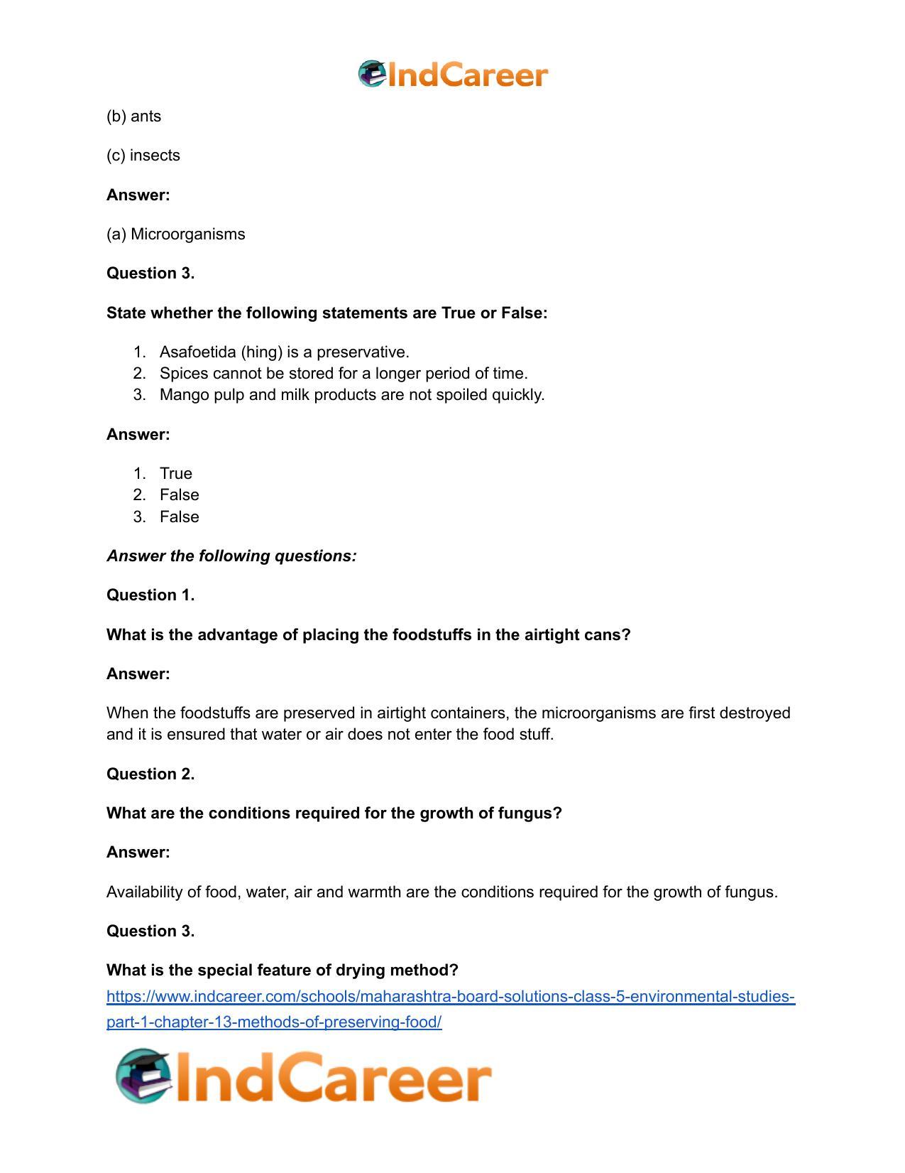 Maharashtra Board Solutions Class 5-Environmental Studies (Part 1): Chapter 13- Methods of Preserving Food - Page 7