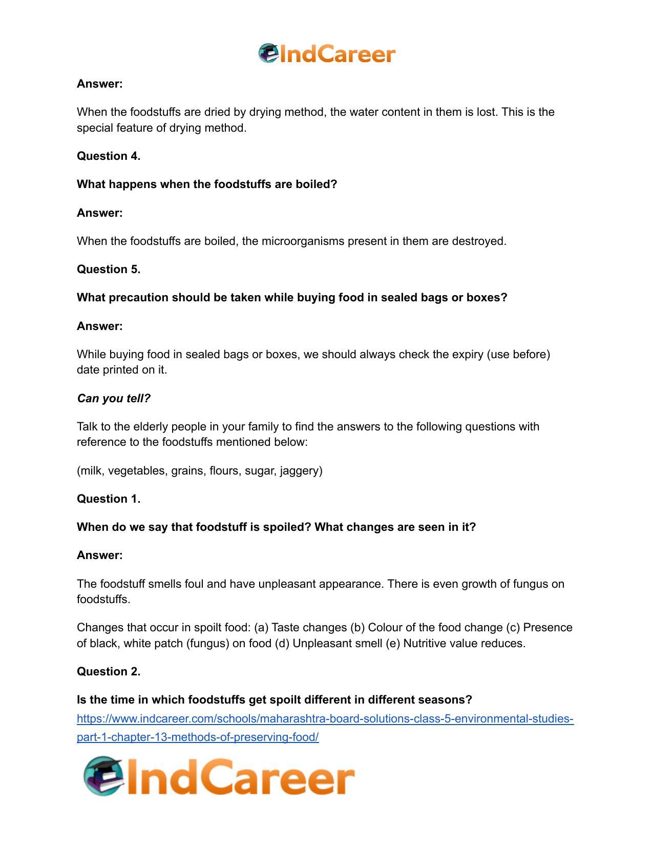 Maharashtra Board Solutions Class 5-Environmental Studies (Part 1): Chapter 13- Methods of Preserving Food - Page 8