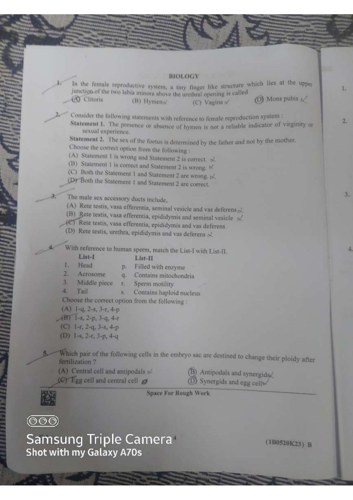 KCET 2023 Biology Set C-1 Question Paper - Page 1