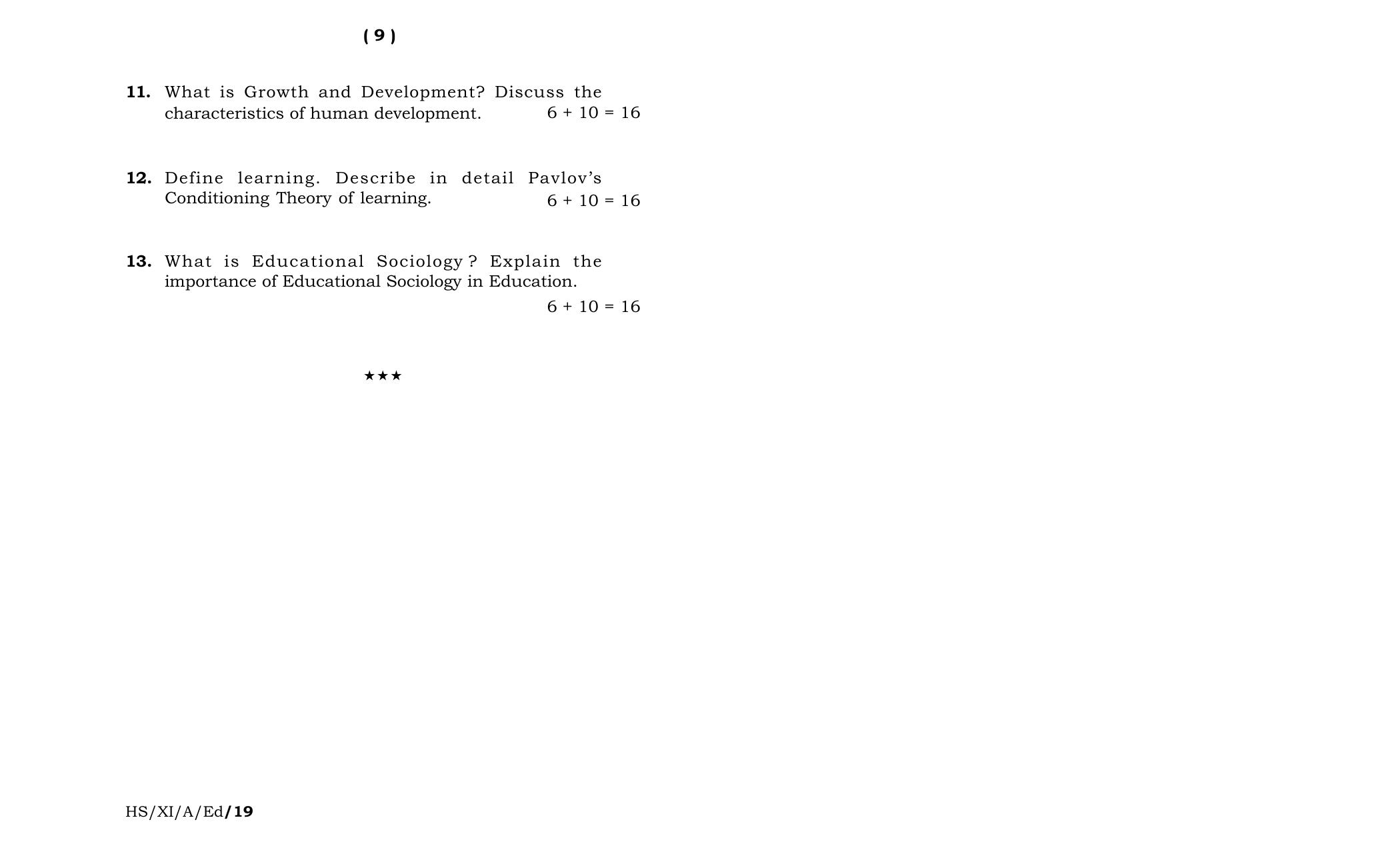 Meghalaya Board (MBOSE) Class 11 Education 2019 Question Paper - Page 5
