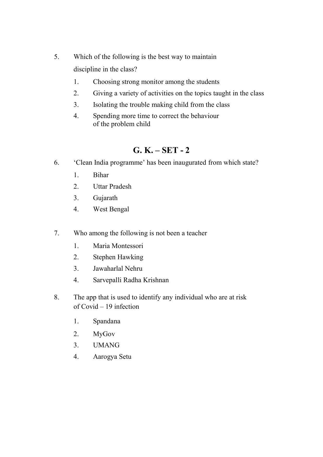 AP DEECET Physical Science (English Medium) 2021 Question Paper - Page 2