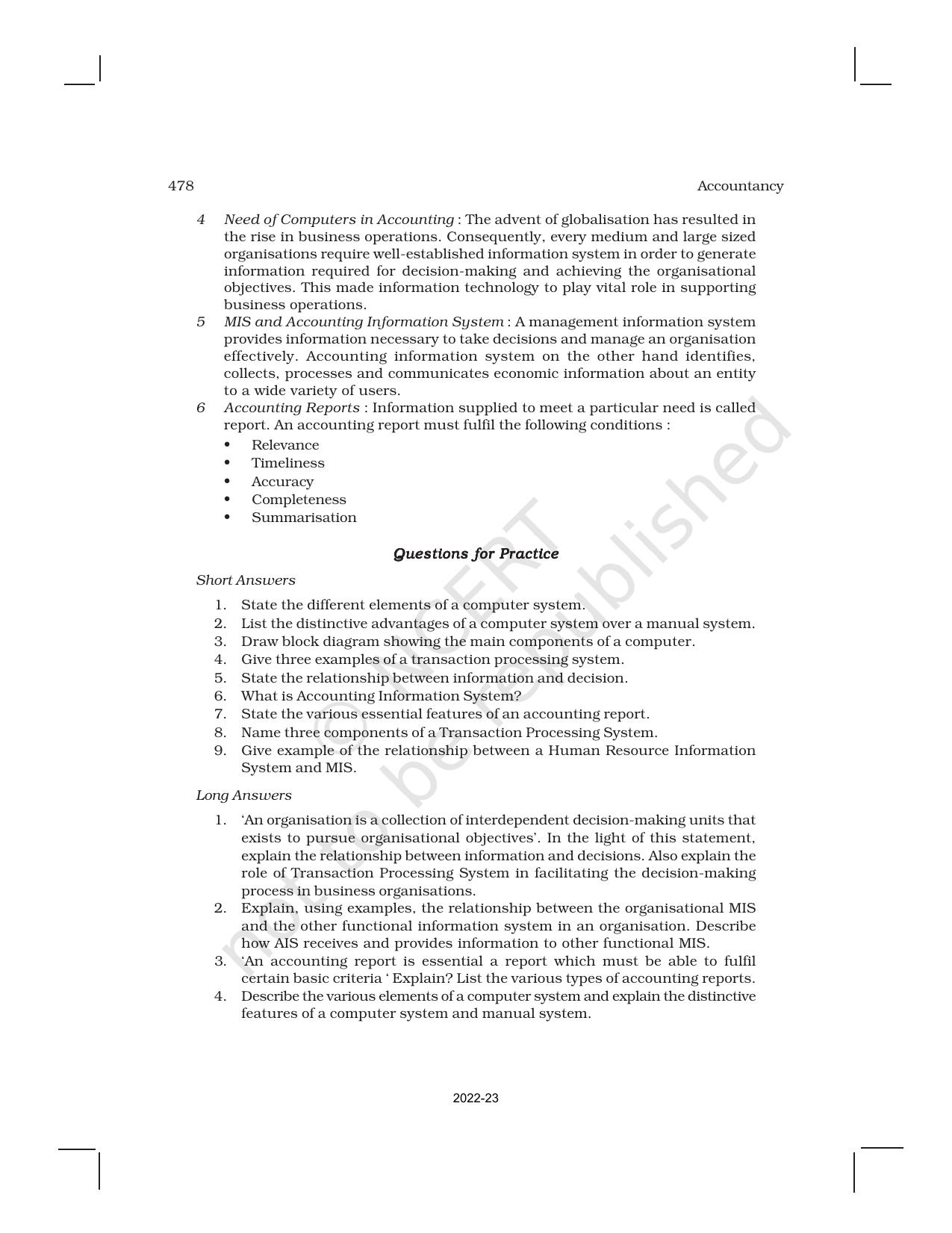 NCERT Book for Class 11 Accountancy (Part-II) Chapter 12 Applications of Computers in Accounting - Page 16