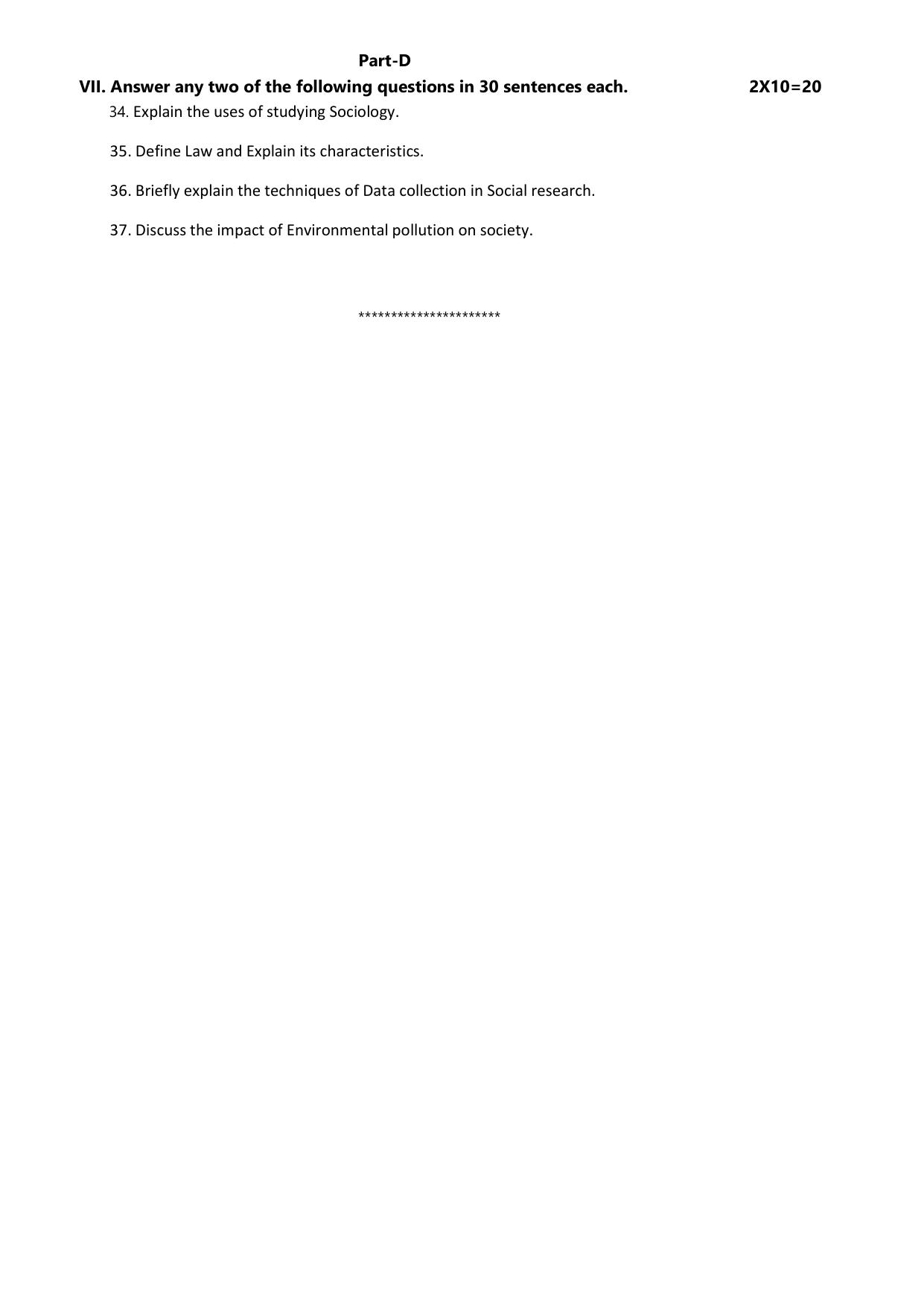Karnataka 1st PUC Sociology Model Question Paper 2025 - Page 6