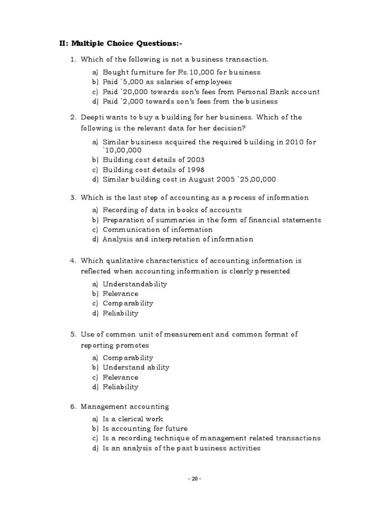 Karnataka 1st PUC Question Bank for Accountancy QB - Page 19