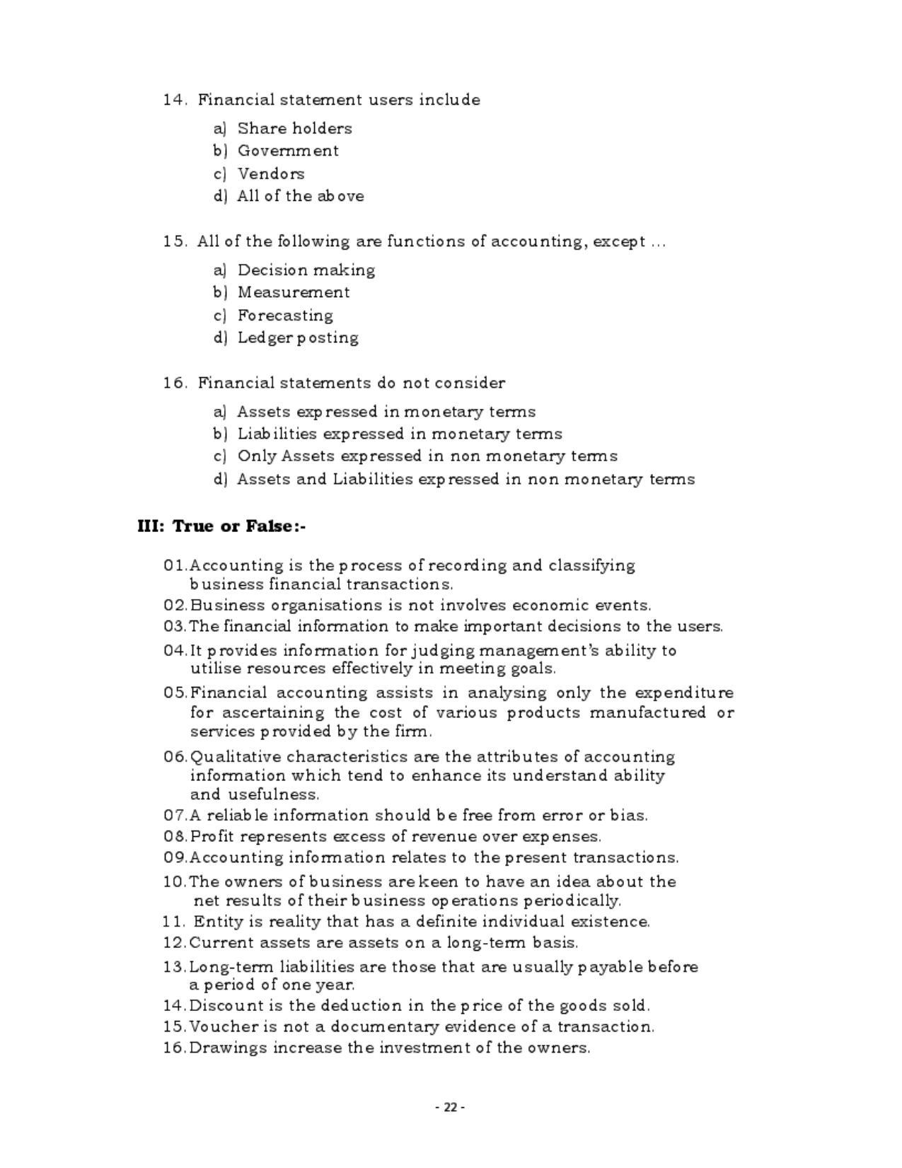 Karnataka 1st PUC Question Bank for Accountancy QB - Page 21